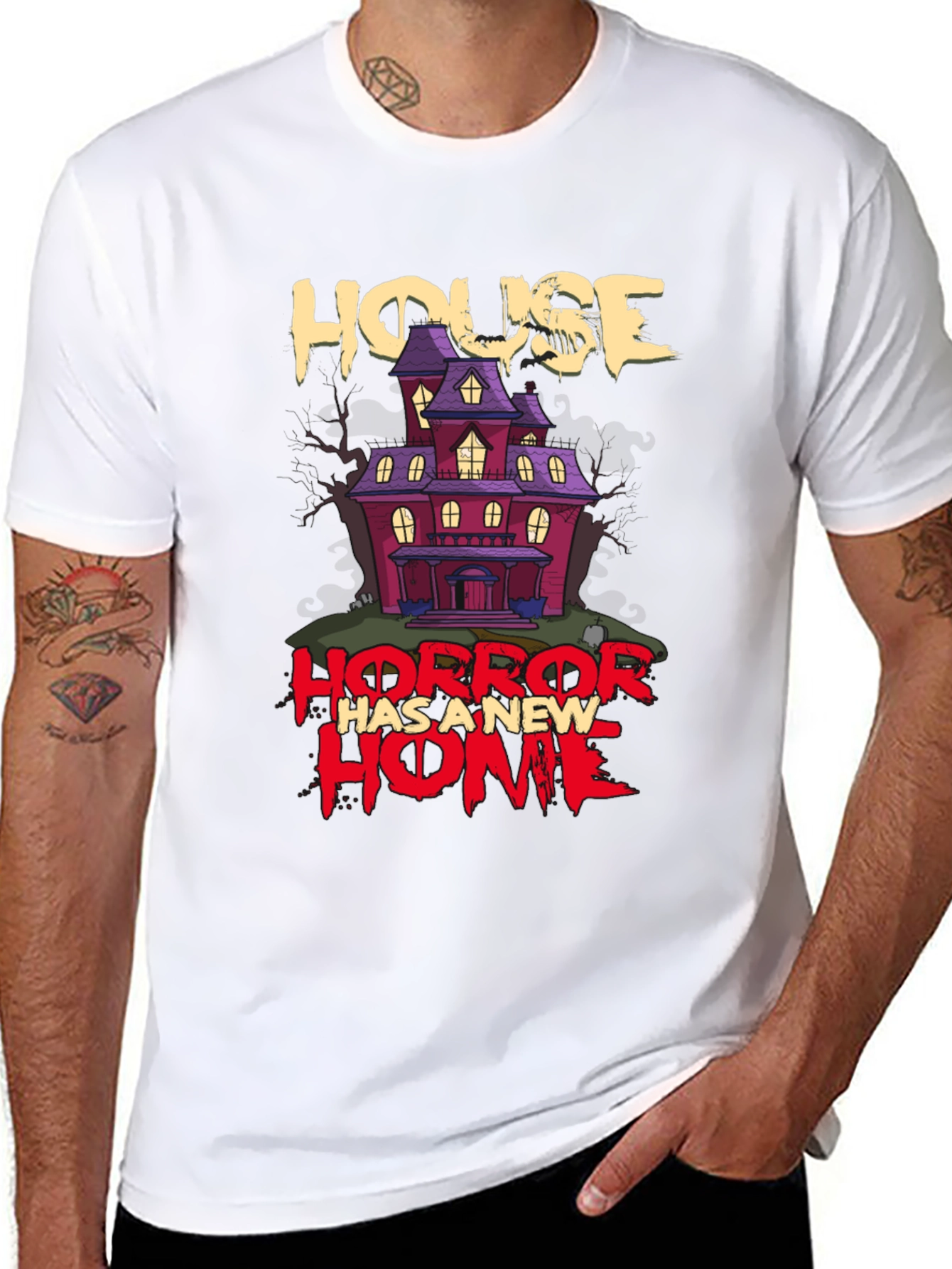 Horror House Graphic T-Shirt - Halloween Style