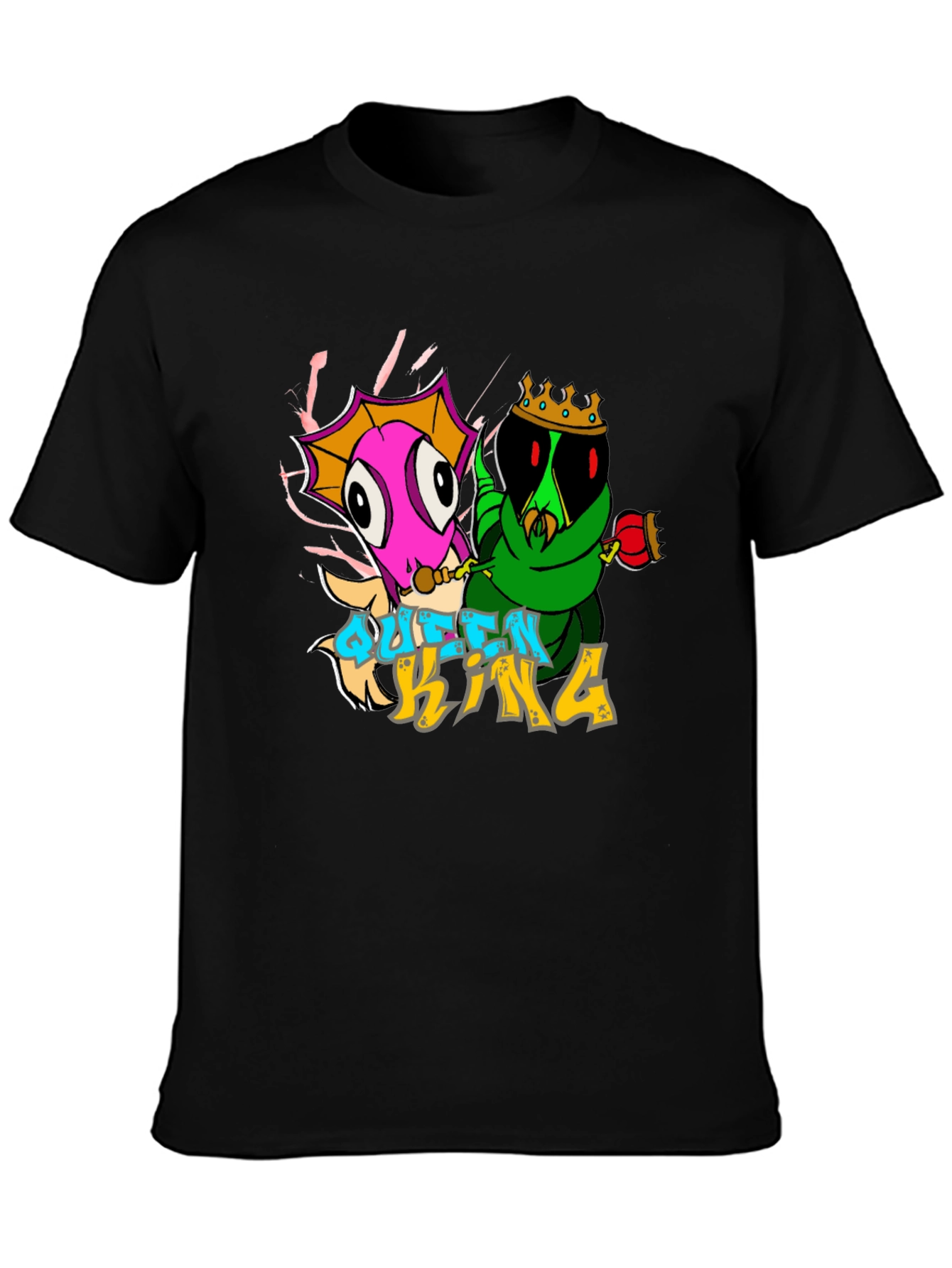 Queen and King Cartoon Graphic T-Shirt