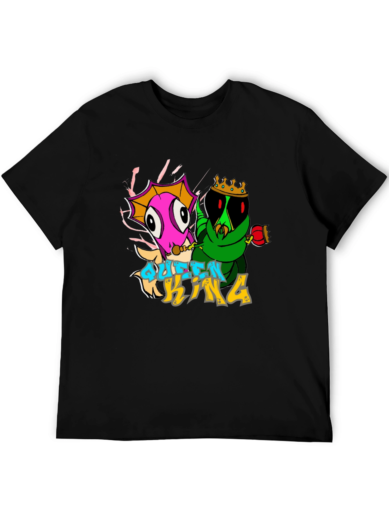 Queen and King Cartoon Graphic T-Shirt