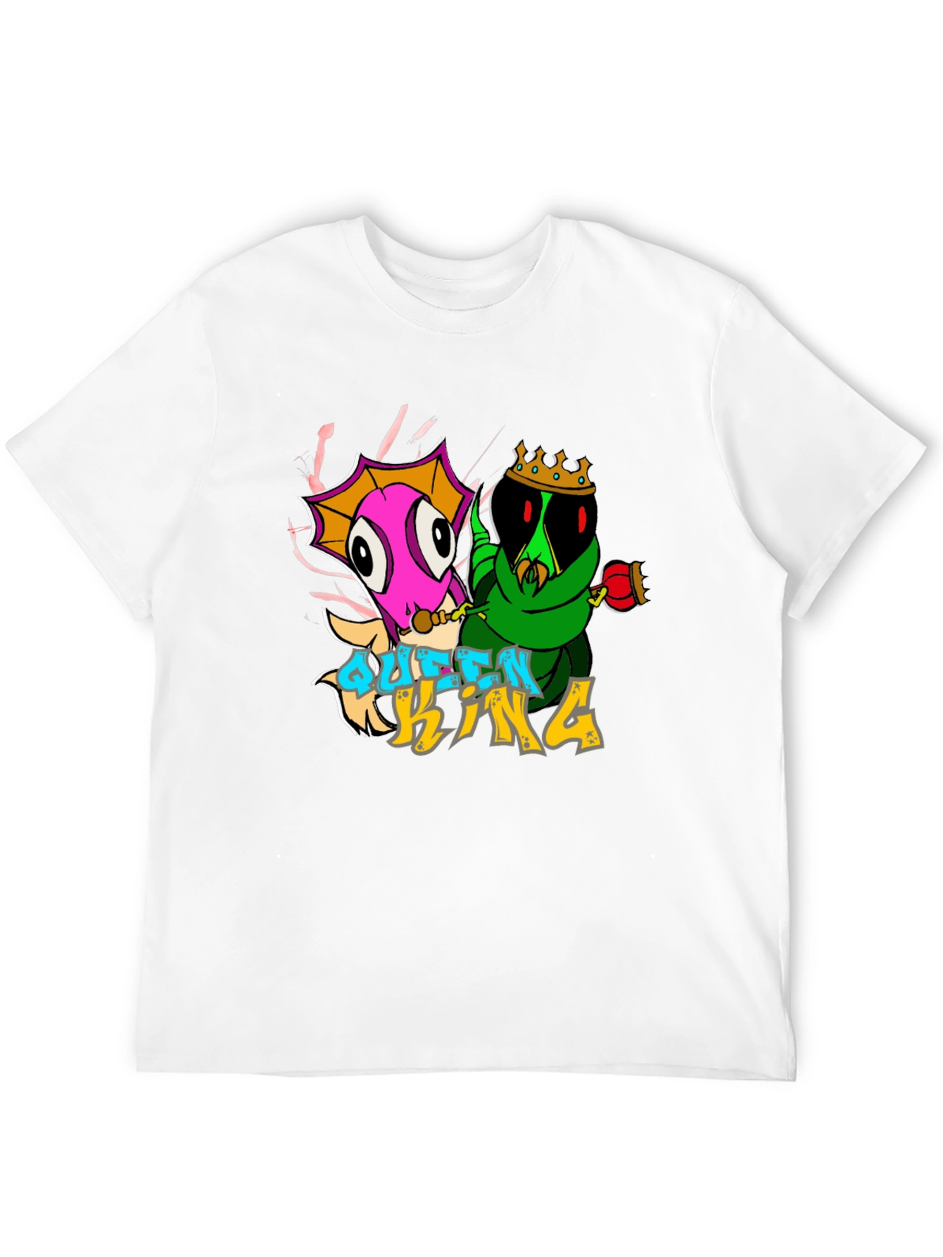 Queen and King Cartoon Graphic T-Shirt