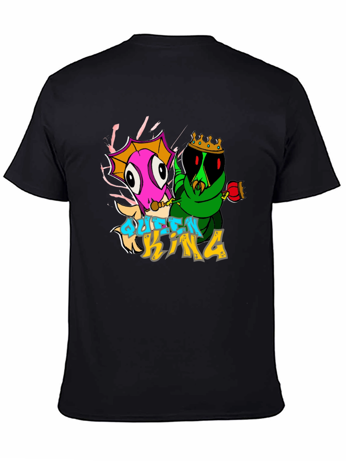 Queen and King Cartoon Graphic T-Shirt
