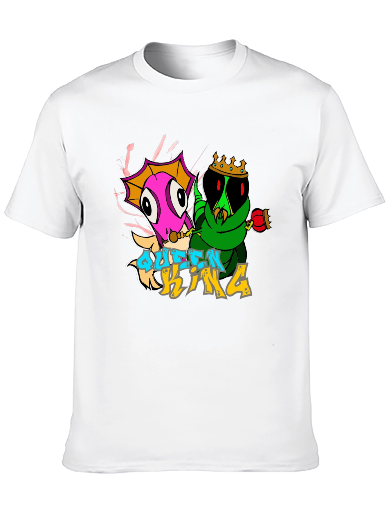 Queen and King Cartoon Graphic T-Shirt