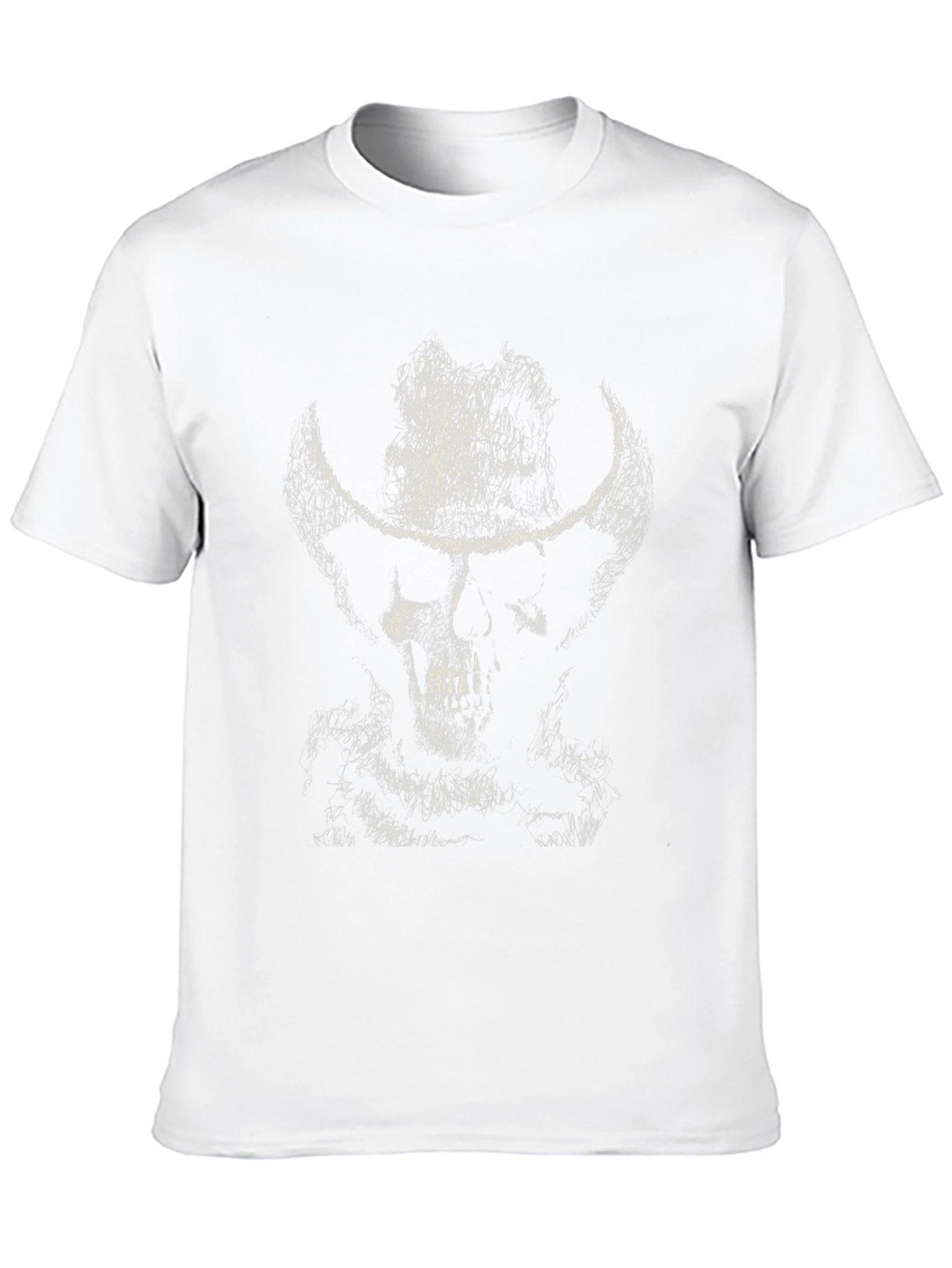Cowboy Skull Graphic T-Shirt - Mens Black Tee