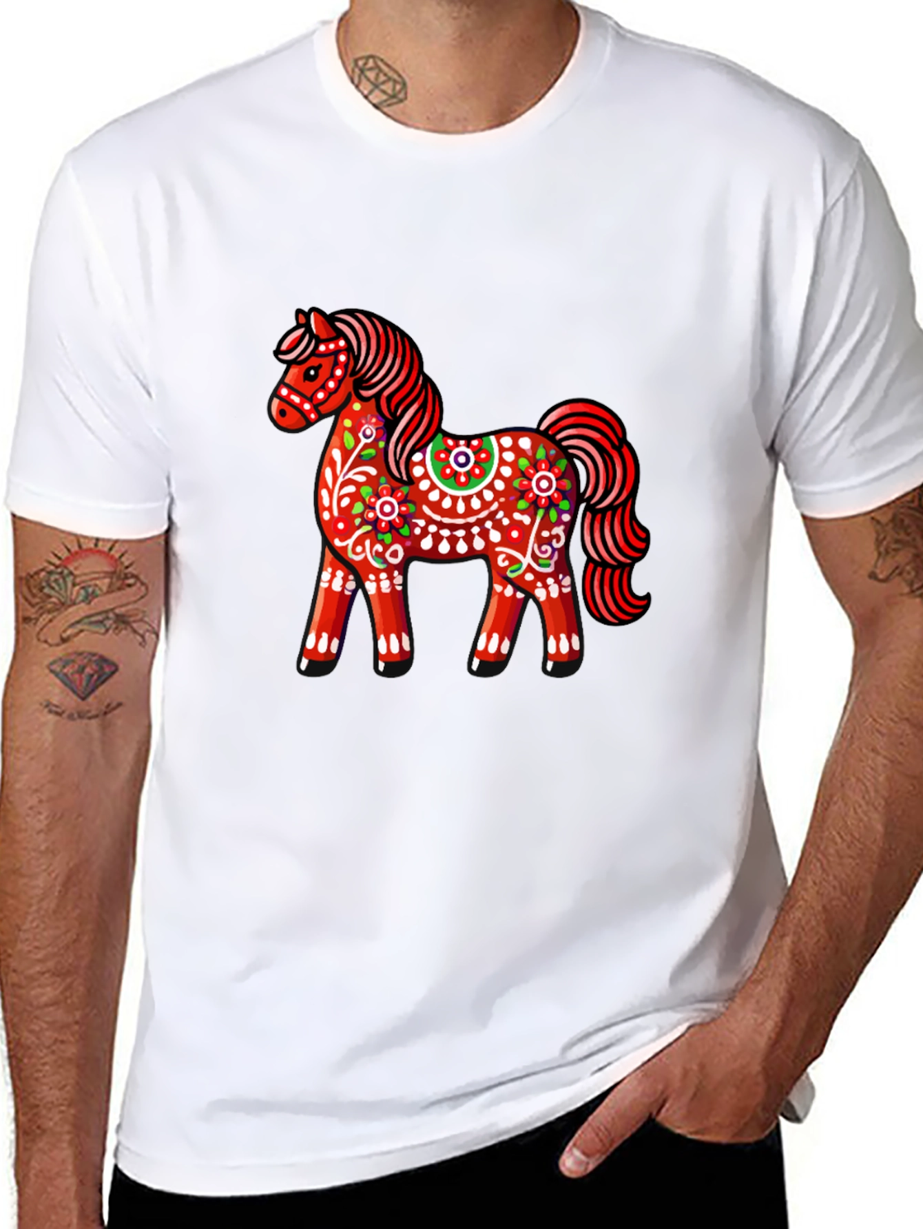Dalecarlian Horse Graphic Tee - Black