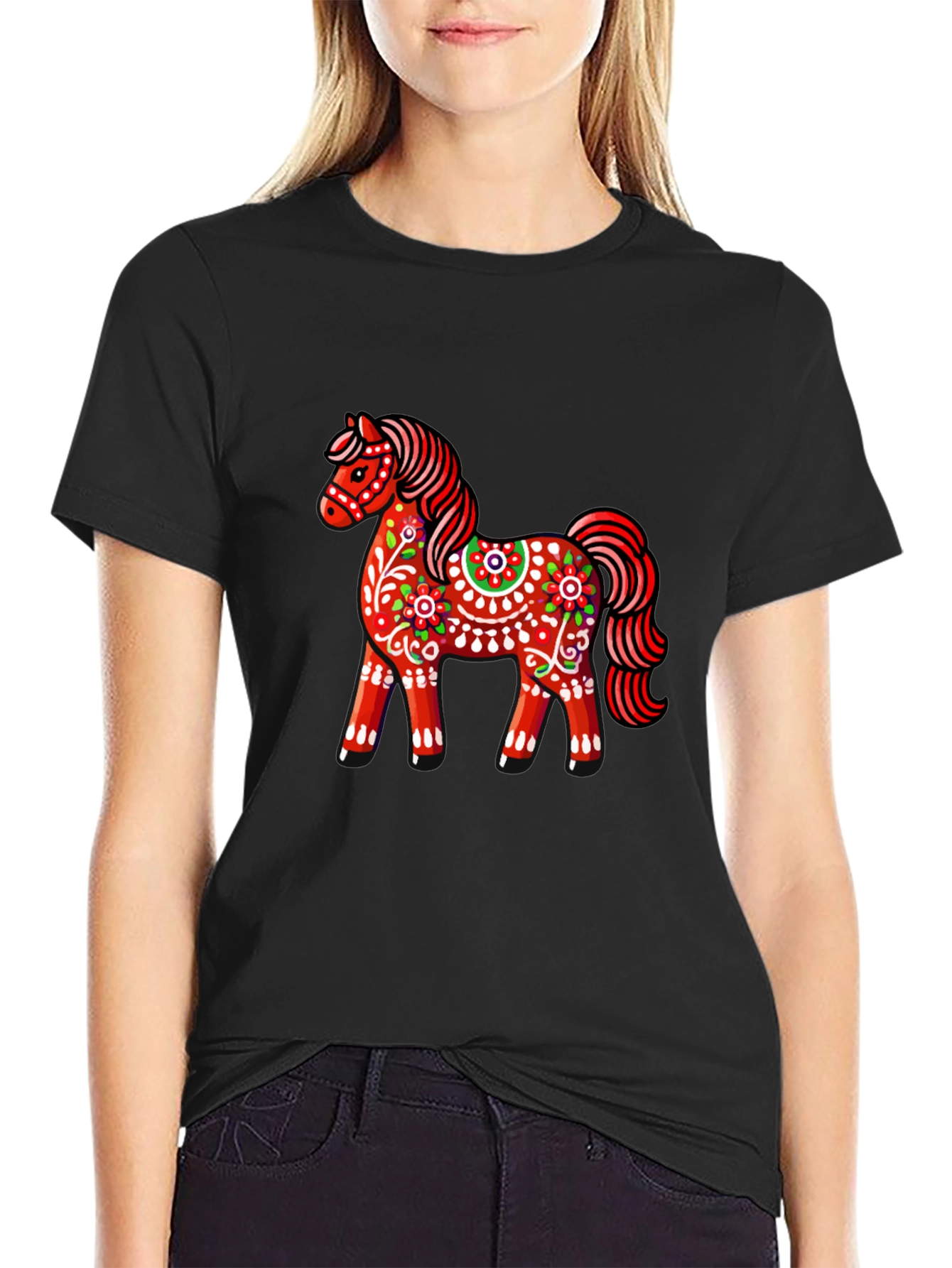 Dalecarlian Horse Graphic Tee - Black