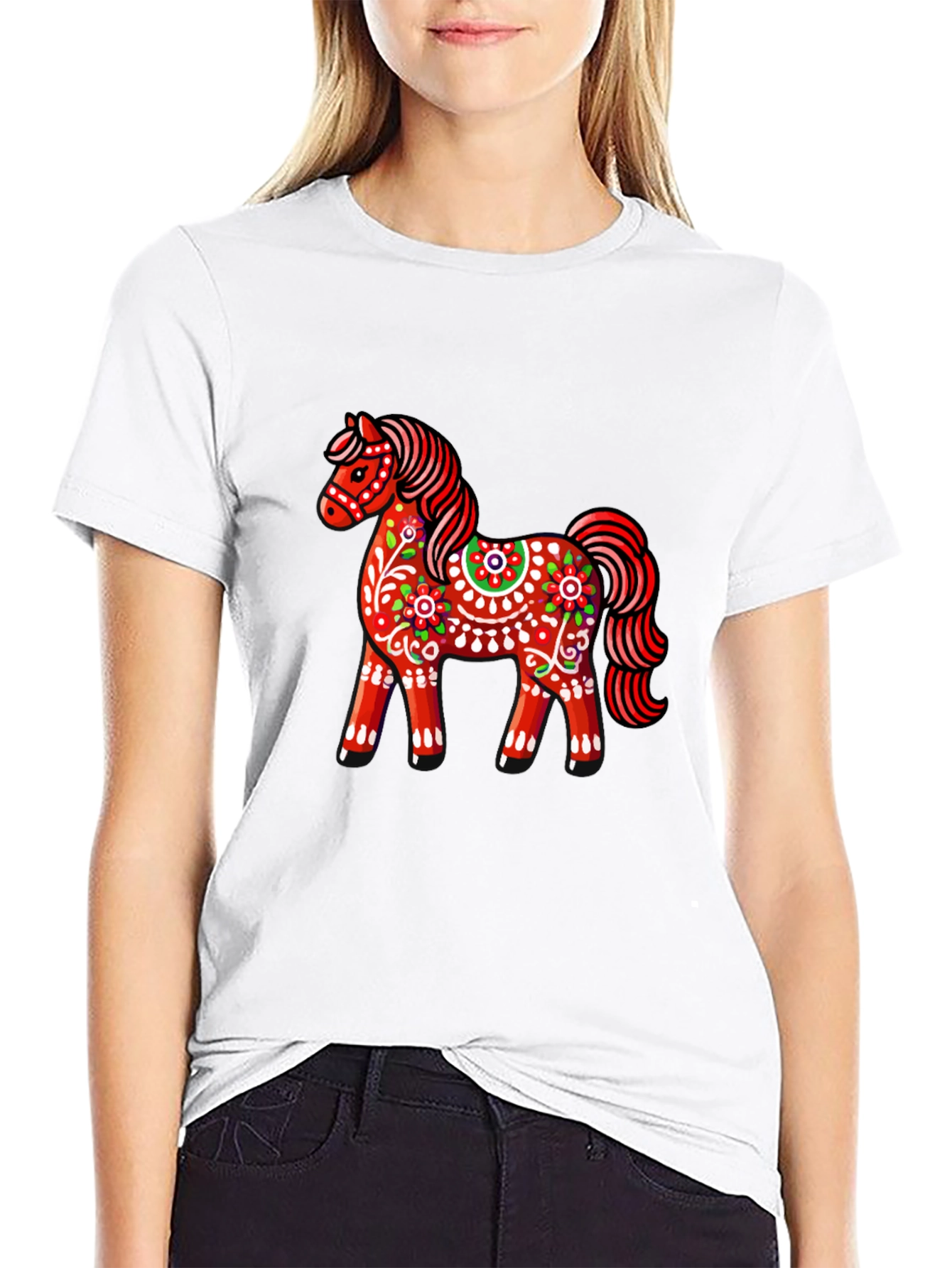 Dalecarlian Horse Graphic Tee - Black