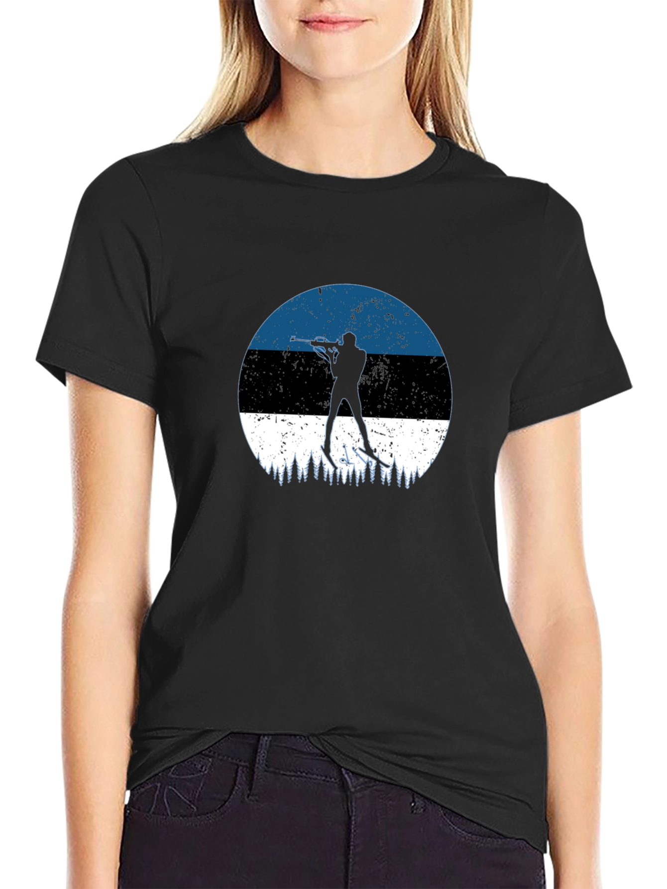 Estonia Biathlon T-Shirt - Mens Black Tee