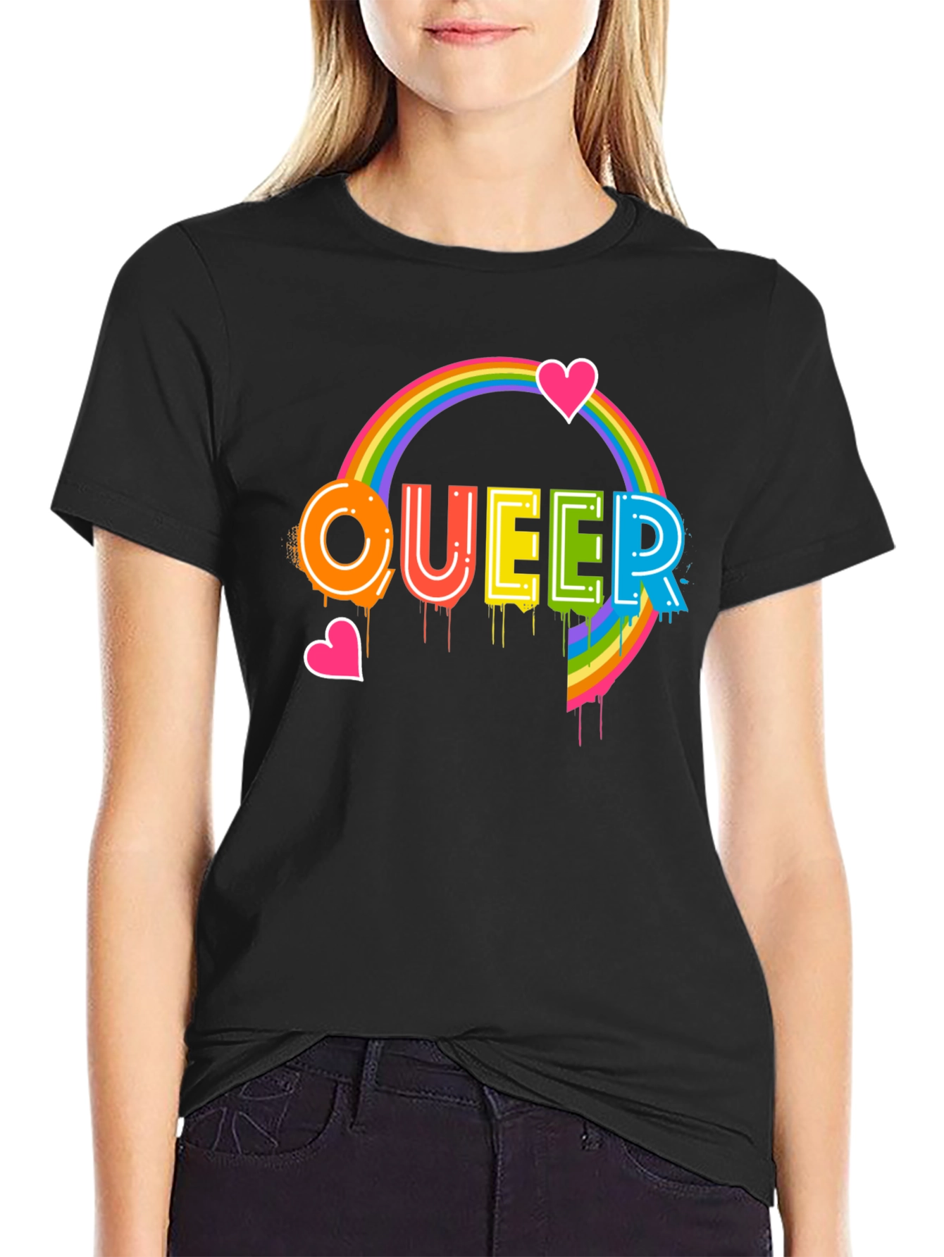 Queer Pride Rainbow Heart T-Shirt