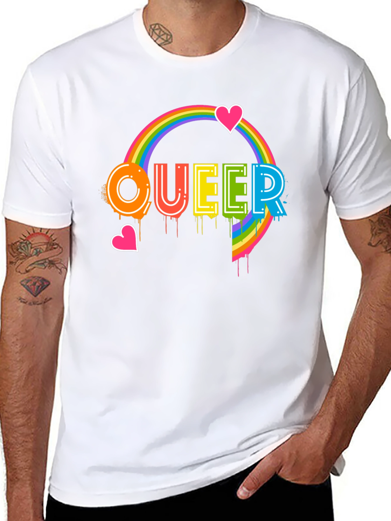 Queer Pride Rainbow Heart T-Shirt
