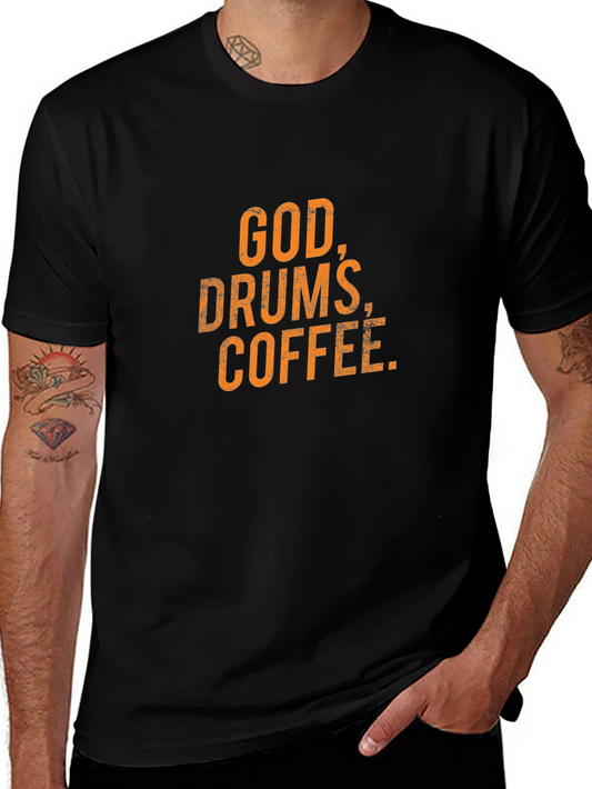 God Drums Coffee - Black Graphic Tee