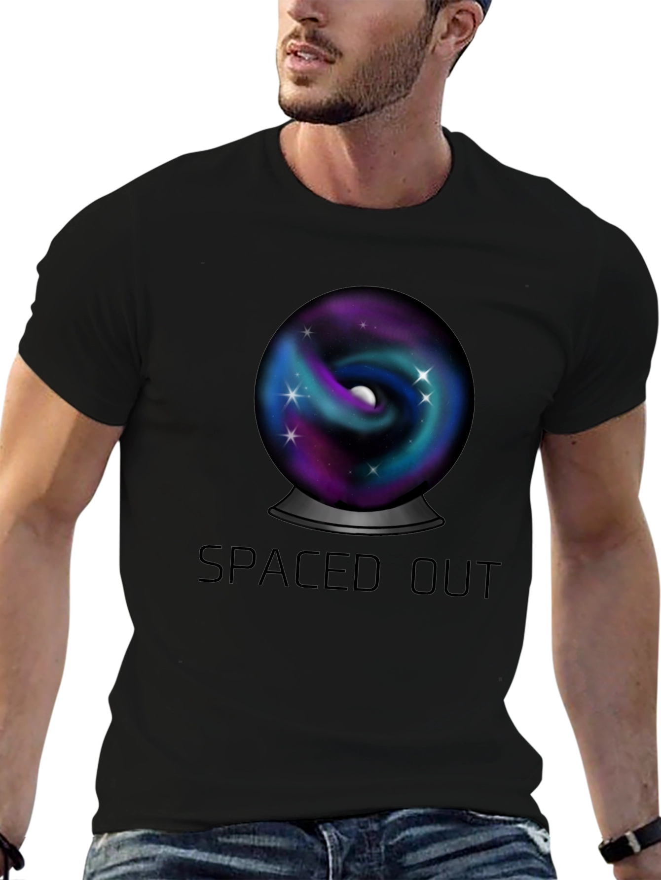 Spaced Out Universe Graphic Tee - Black