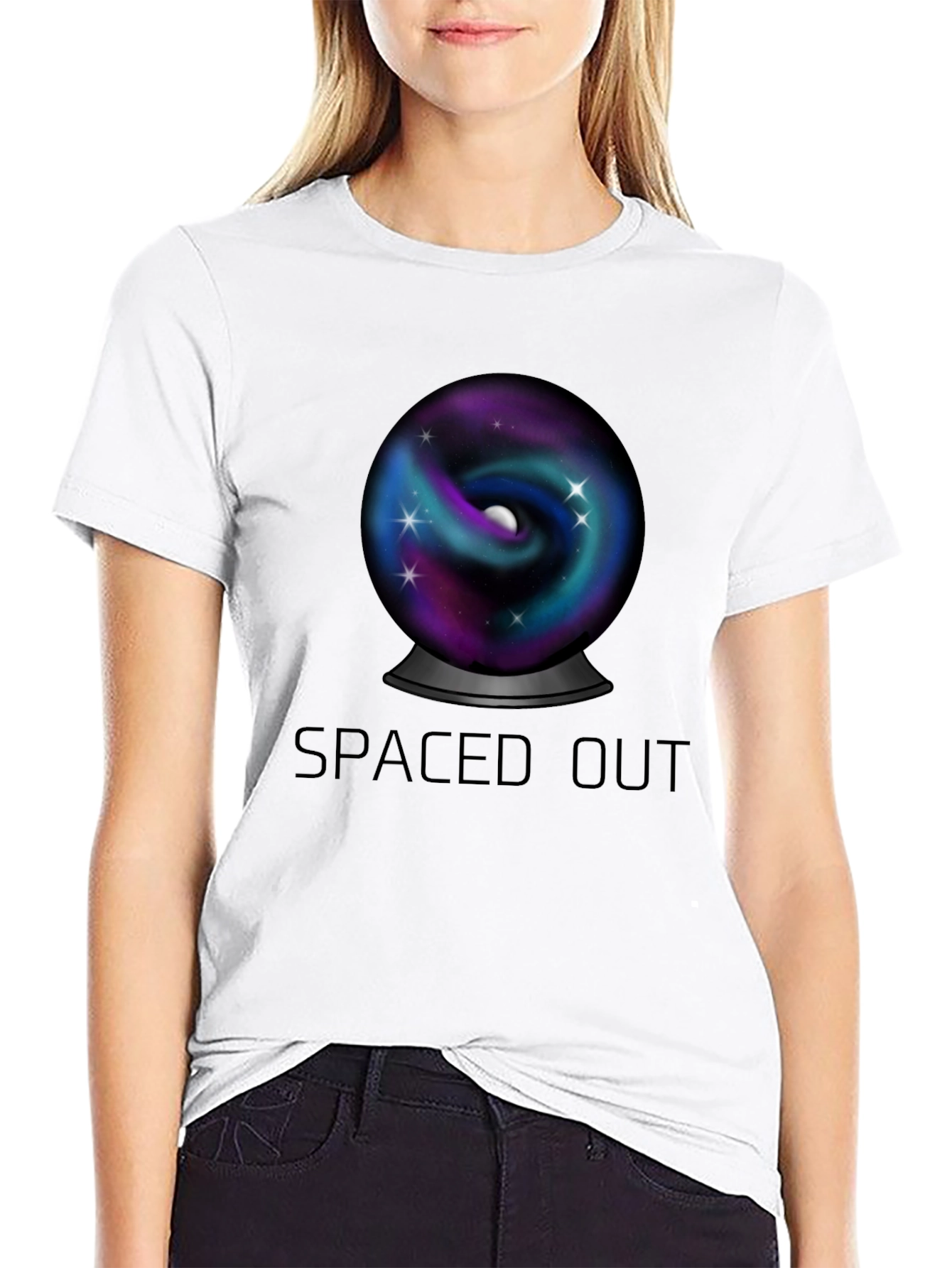 Spaced Out Universe Graphic Tee - Black
