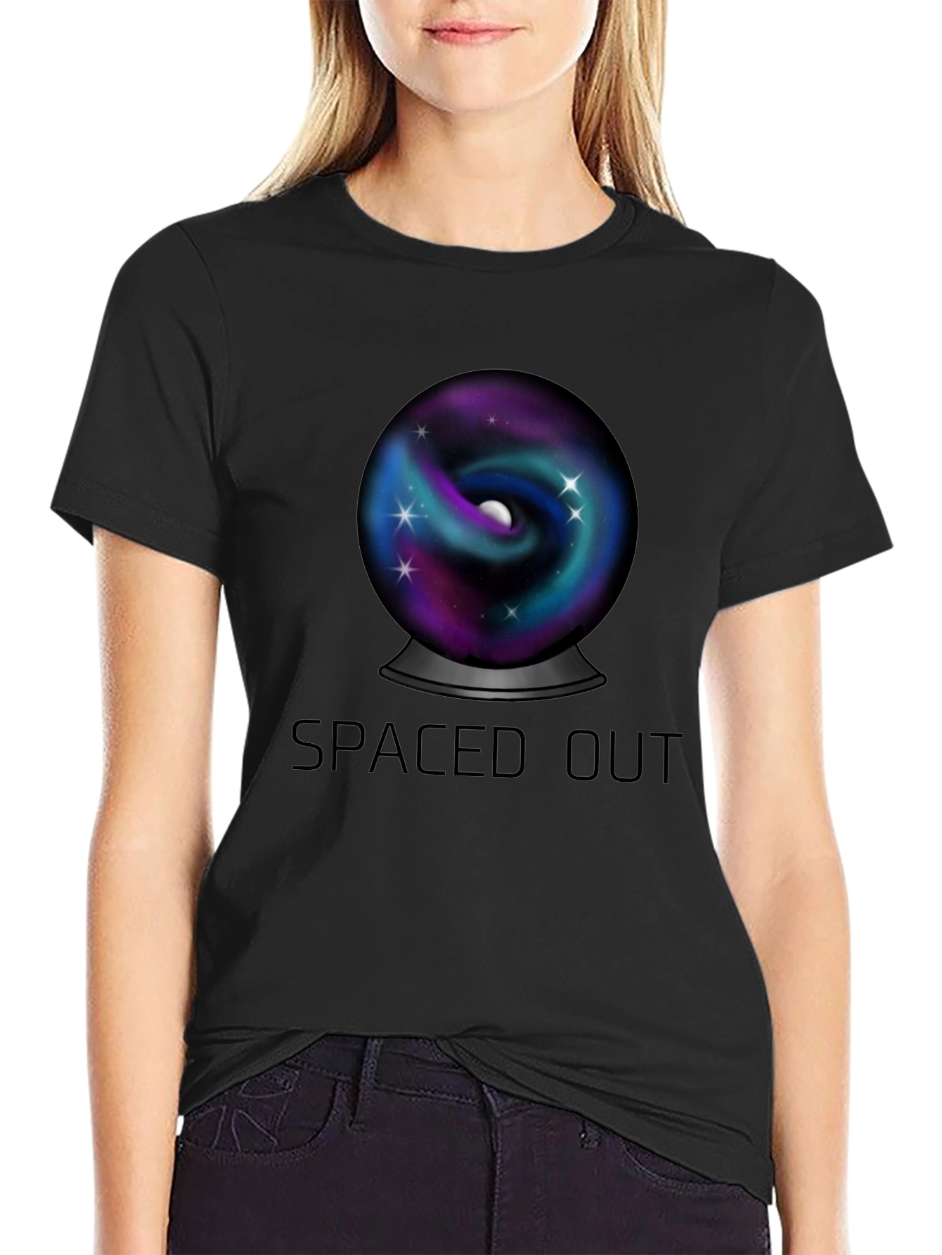 Spaced Out Universe Graphic Tee - Black