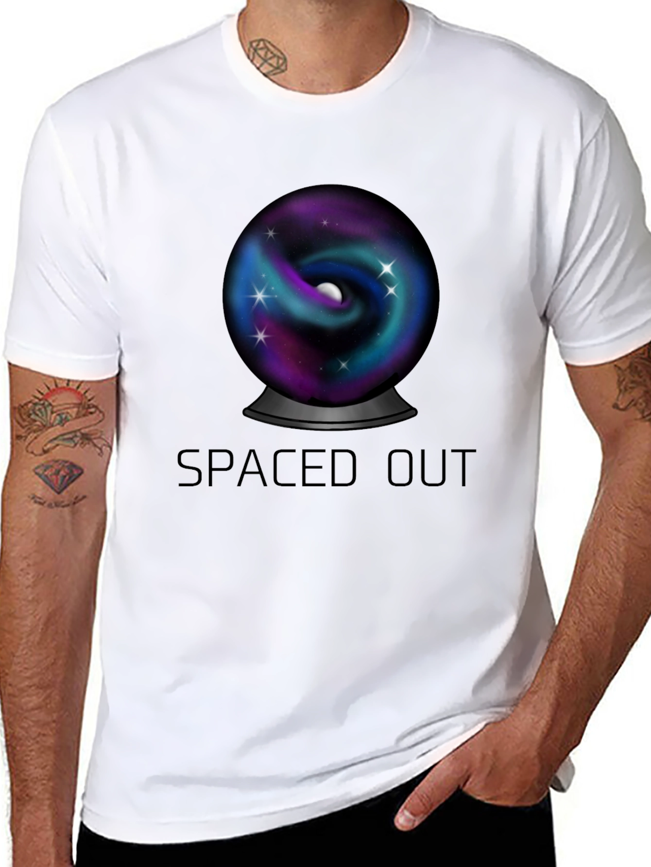 Spaced Out Universe Graphic Tee - Black