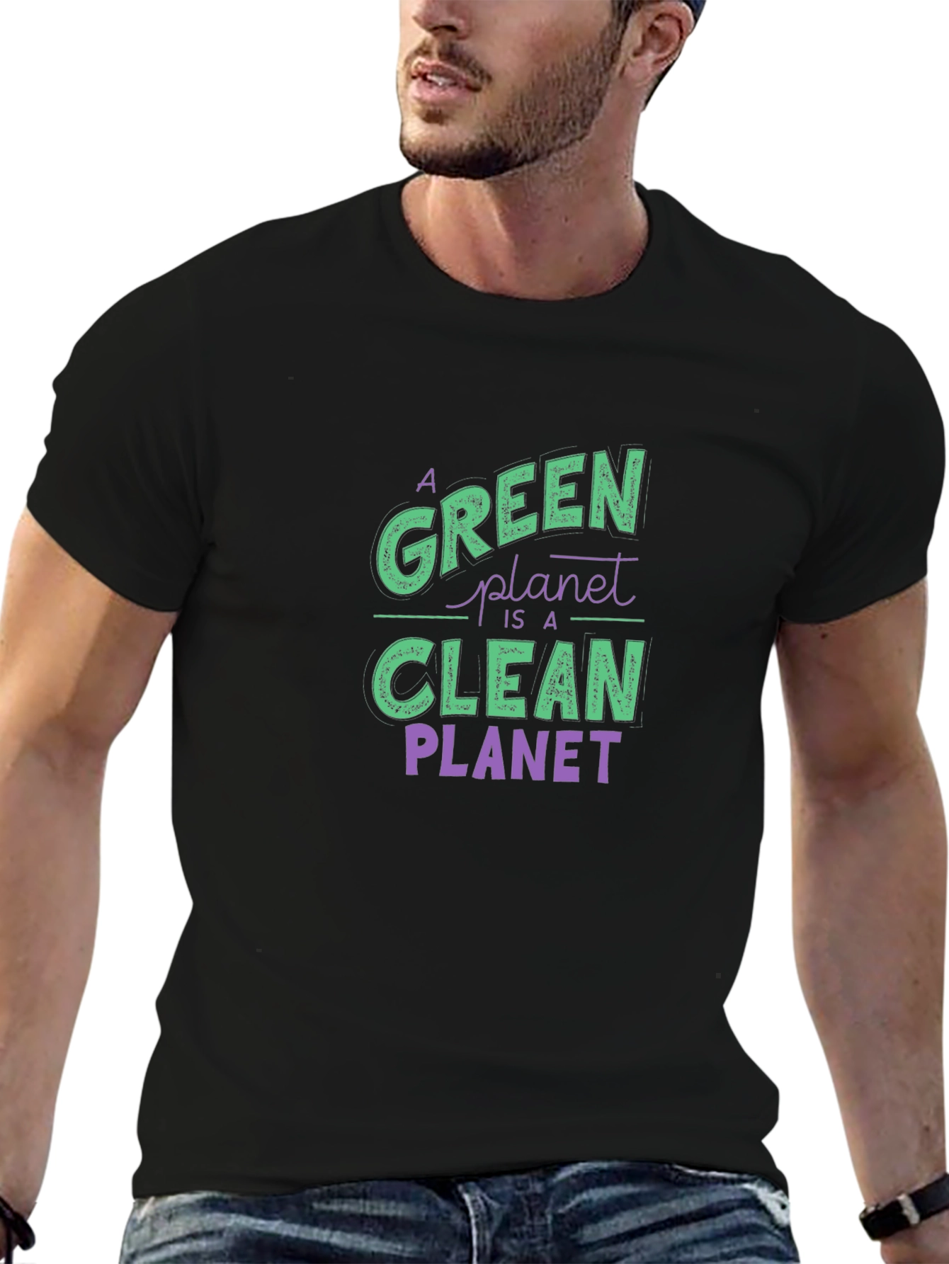 Green Planet Clean Planet Graphic T-Shirt