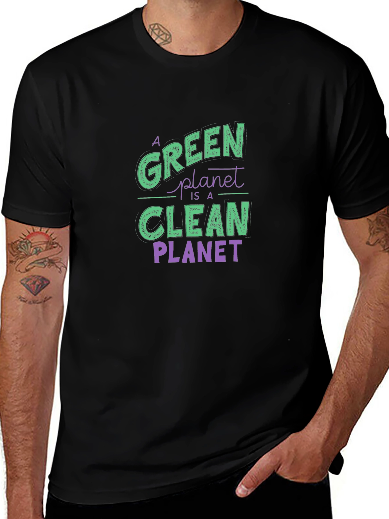 Green Planet Clean Planet Graphic T-Shirt