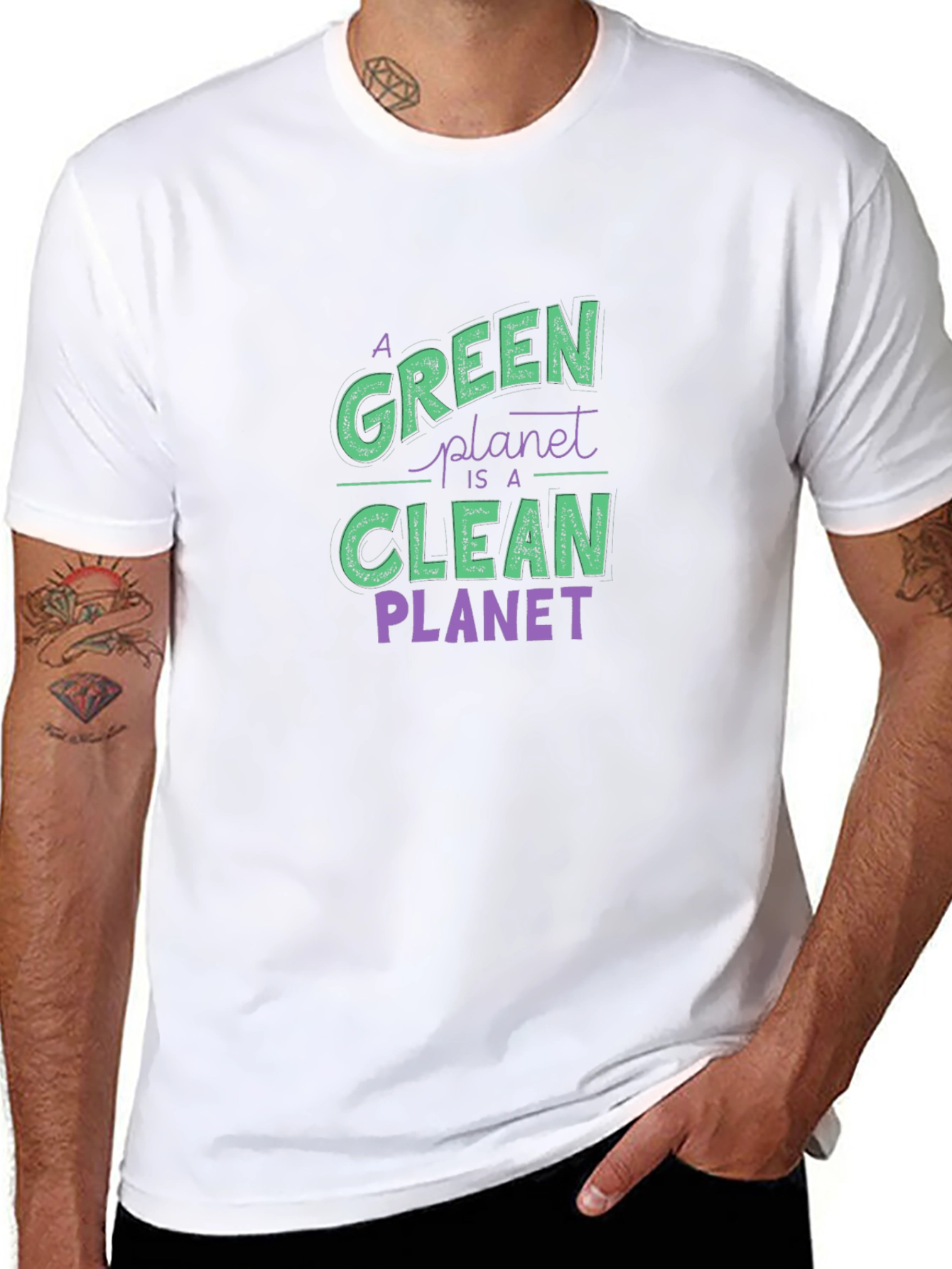 Green Planet Clean Planet Graphic T-Shirt