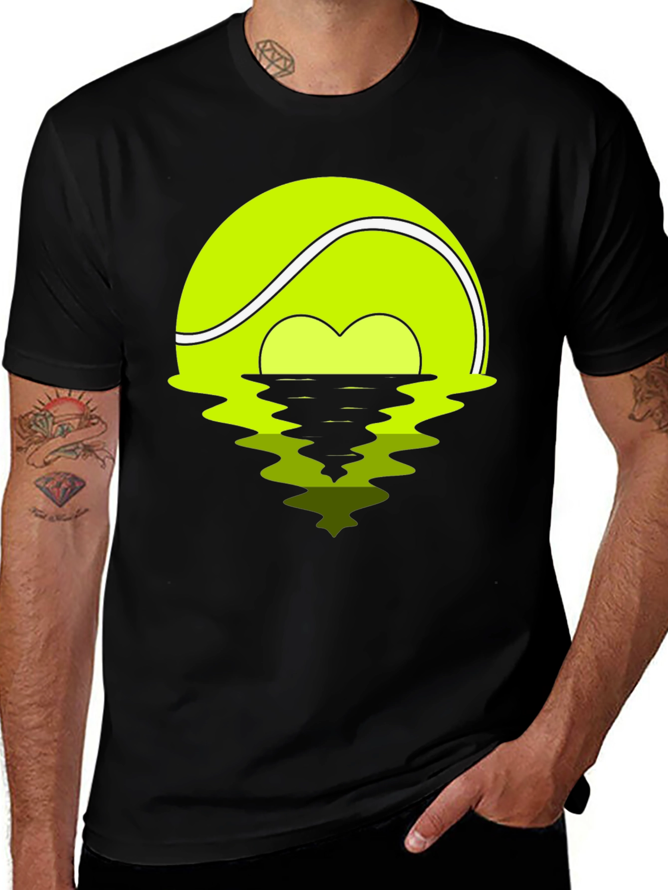 Tennis Ball Sunset Graphic Tee