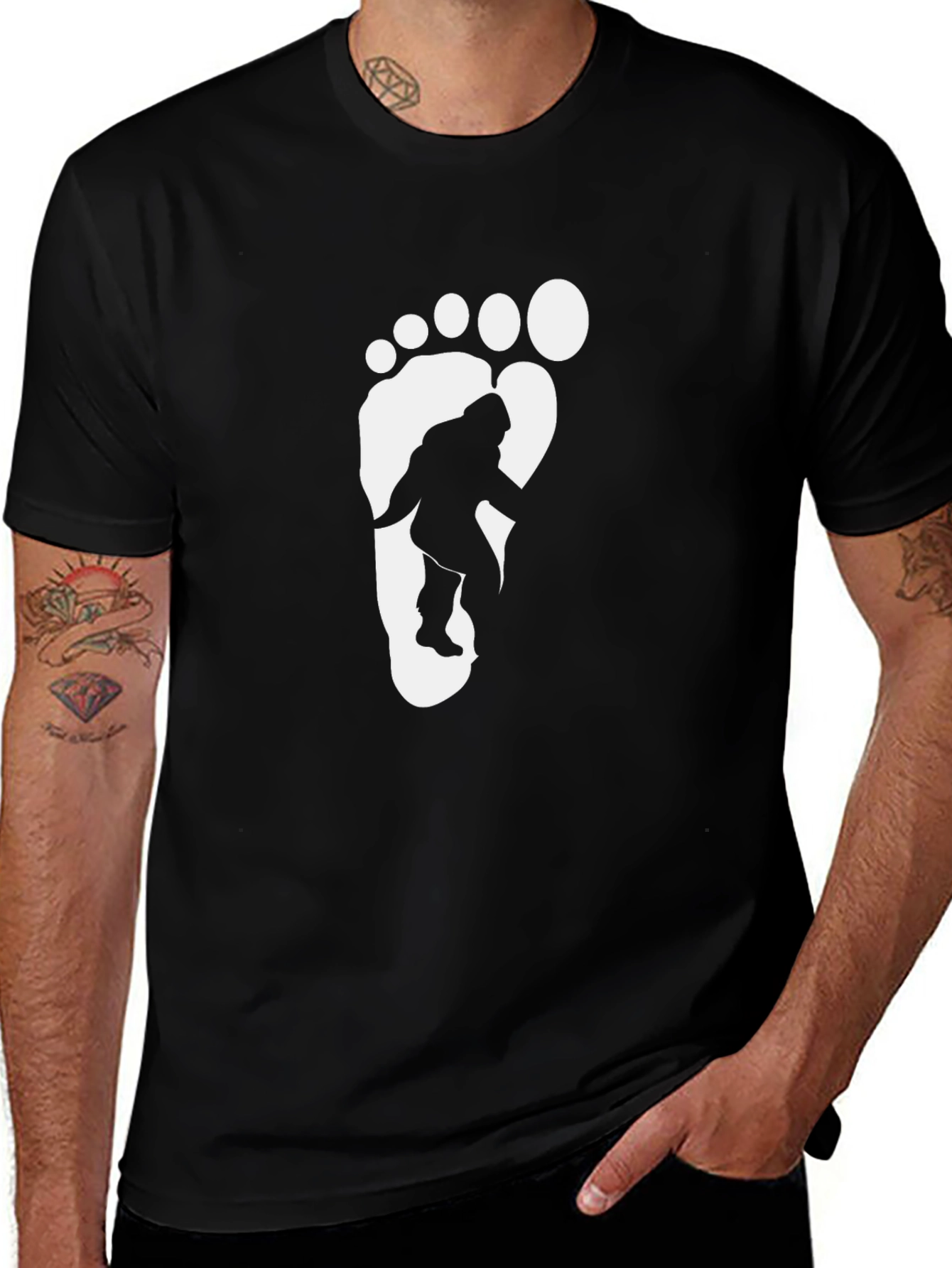 Bigfoot Footprint Graphic Tee - Black