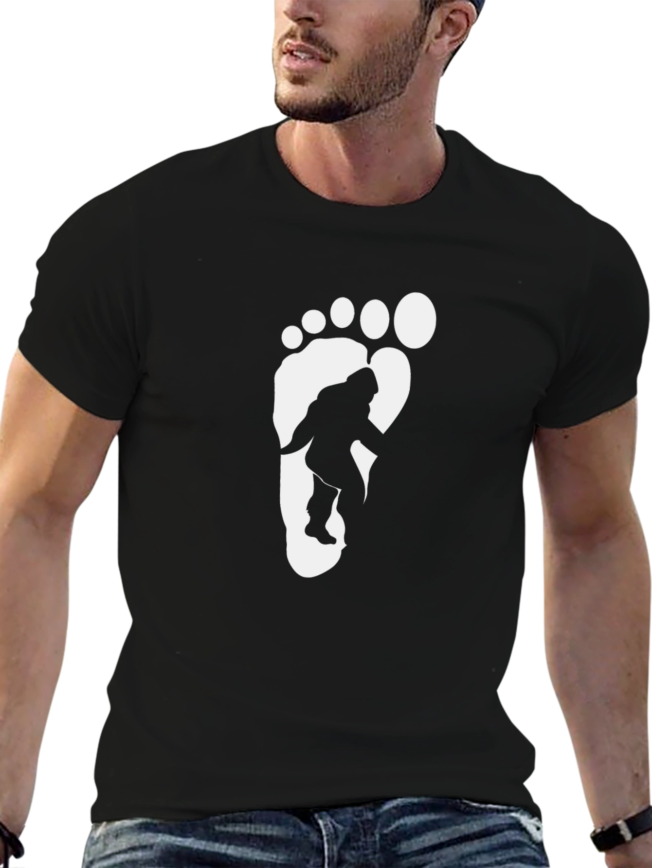 Bigfoot Footprint Graphic Tee - Black