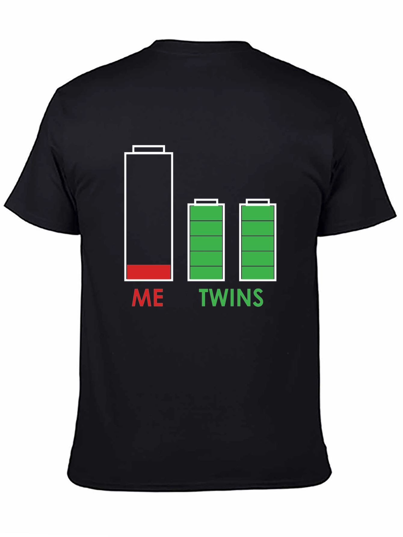 Dad Life Twins Low Battery T-Shirt