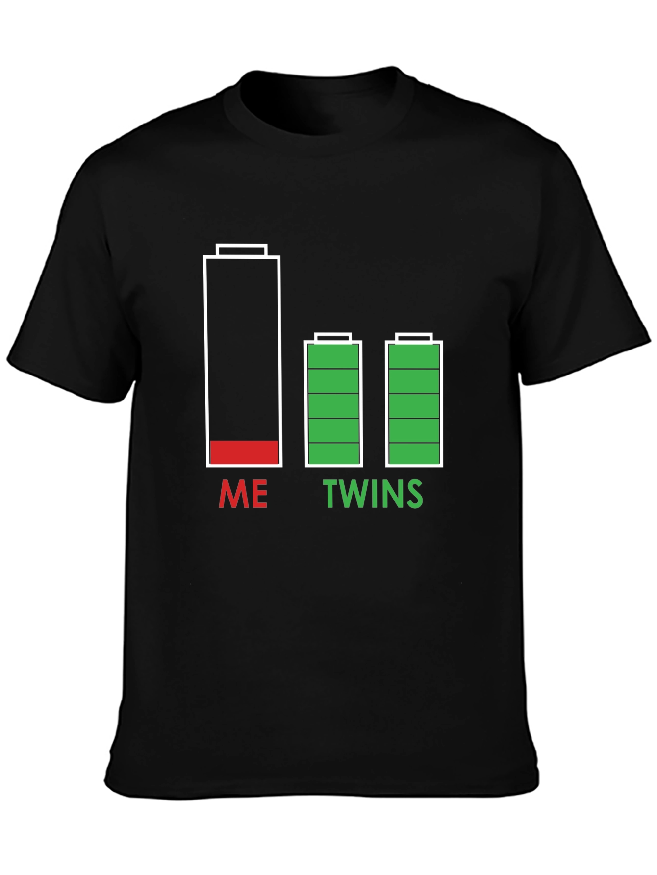 Dad Life Twins Low Battery T-Shirt