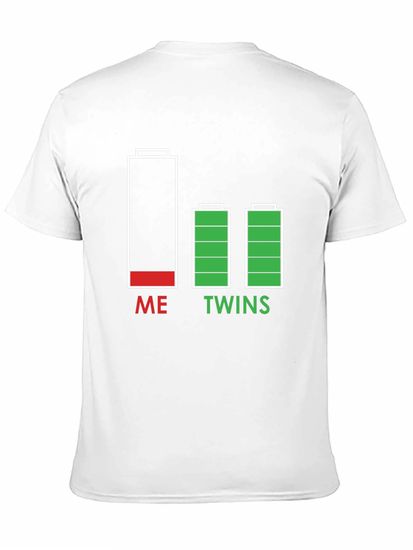 Dad Life Twins Low Battery T-Shirt