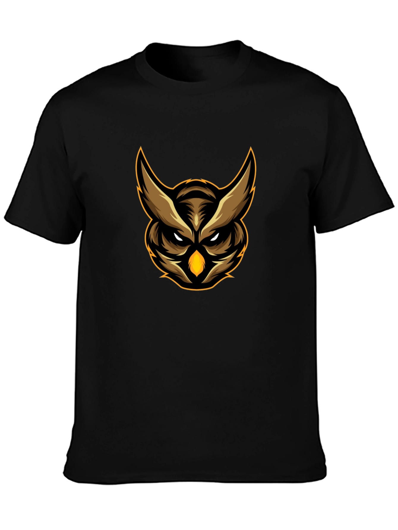 Owl Graphic Tee - Black Cotton Comfort