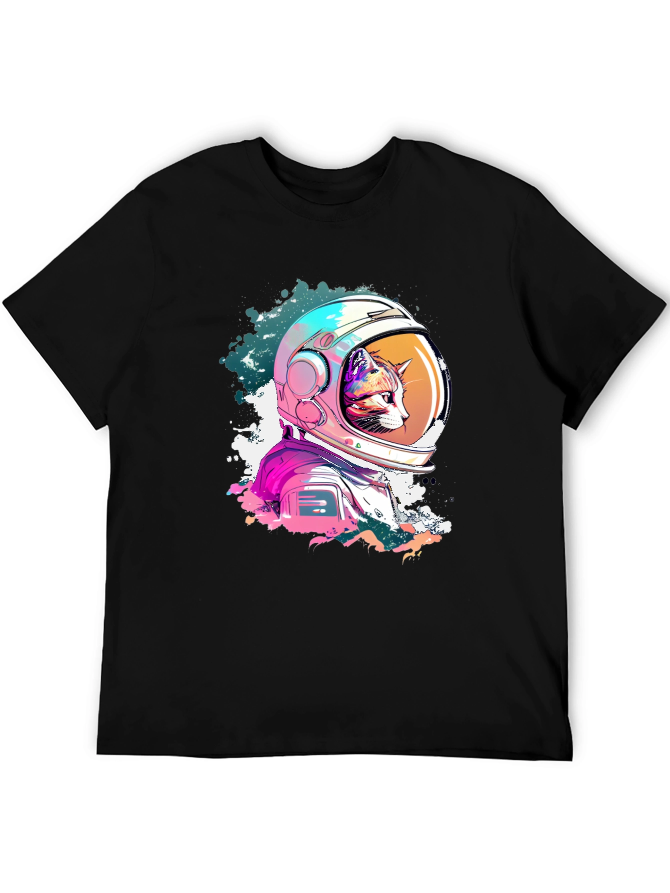 Cool Cat Astronaut Graphic T-Shirt