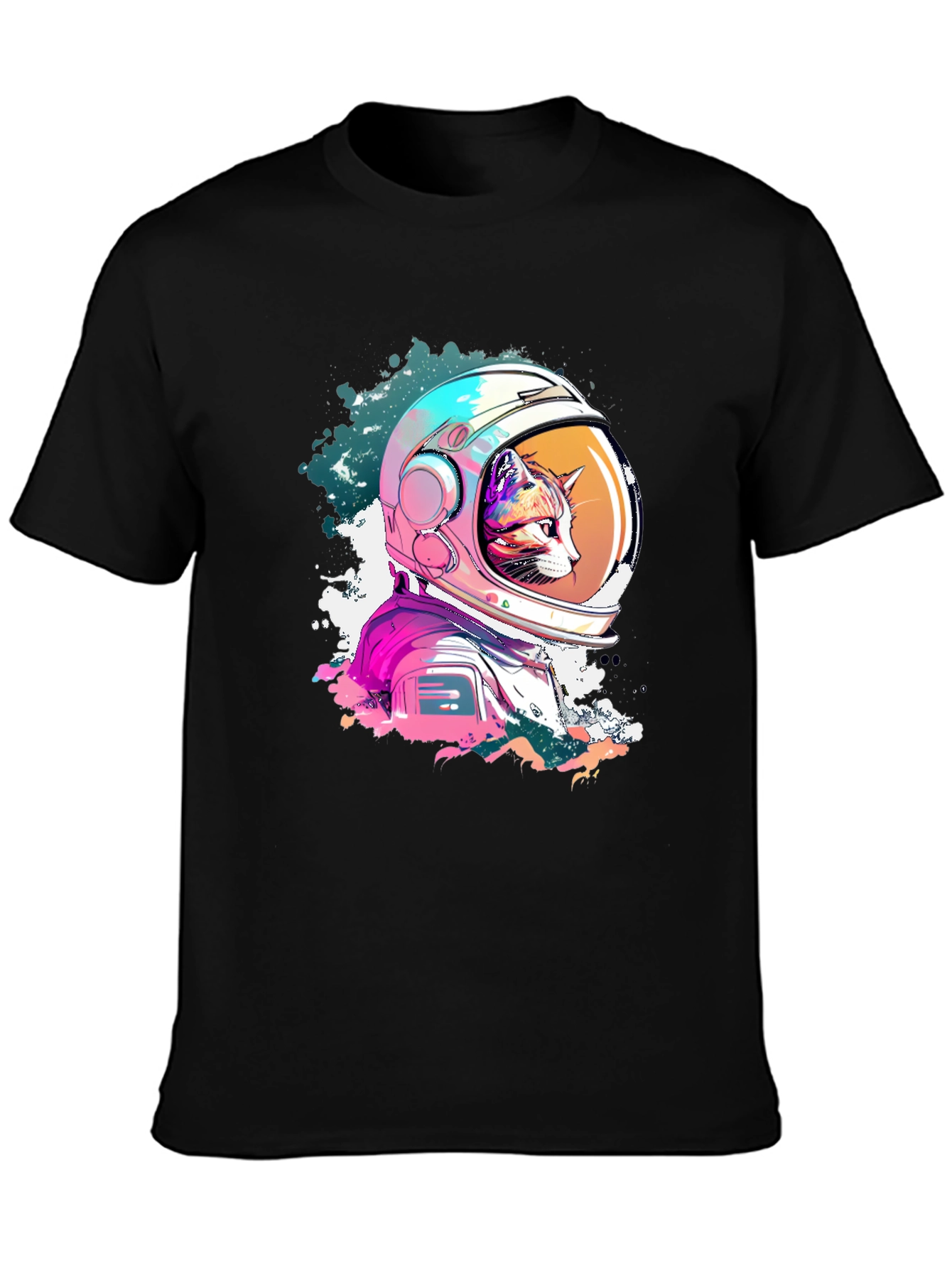 Cool Cat Astronaut Graphic T-Shirt