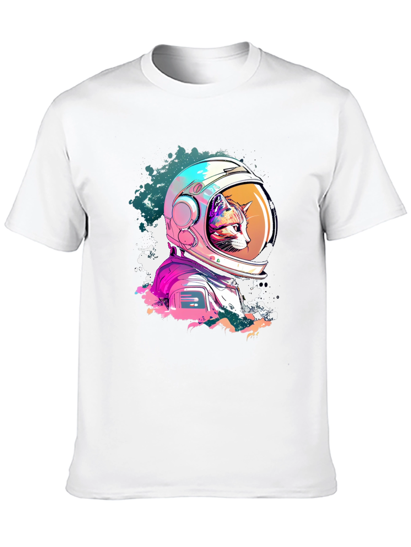 Cool Cat Astronaut Graphic T-Shirt