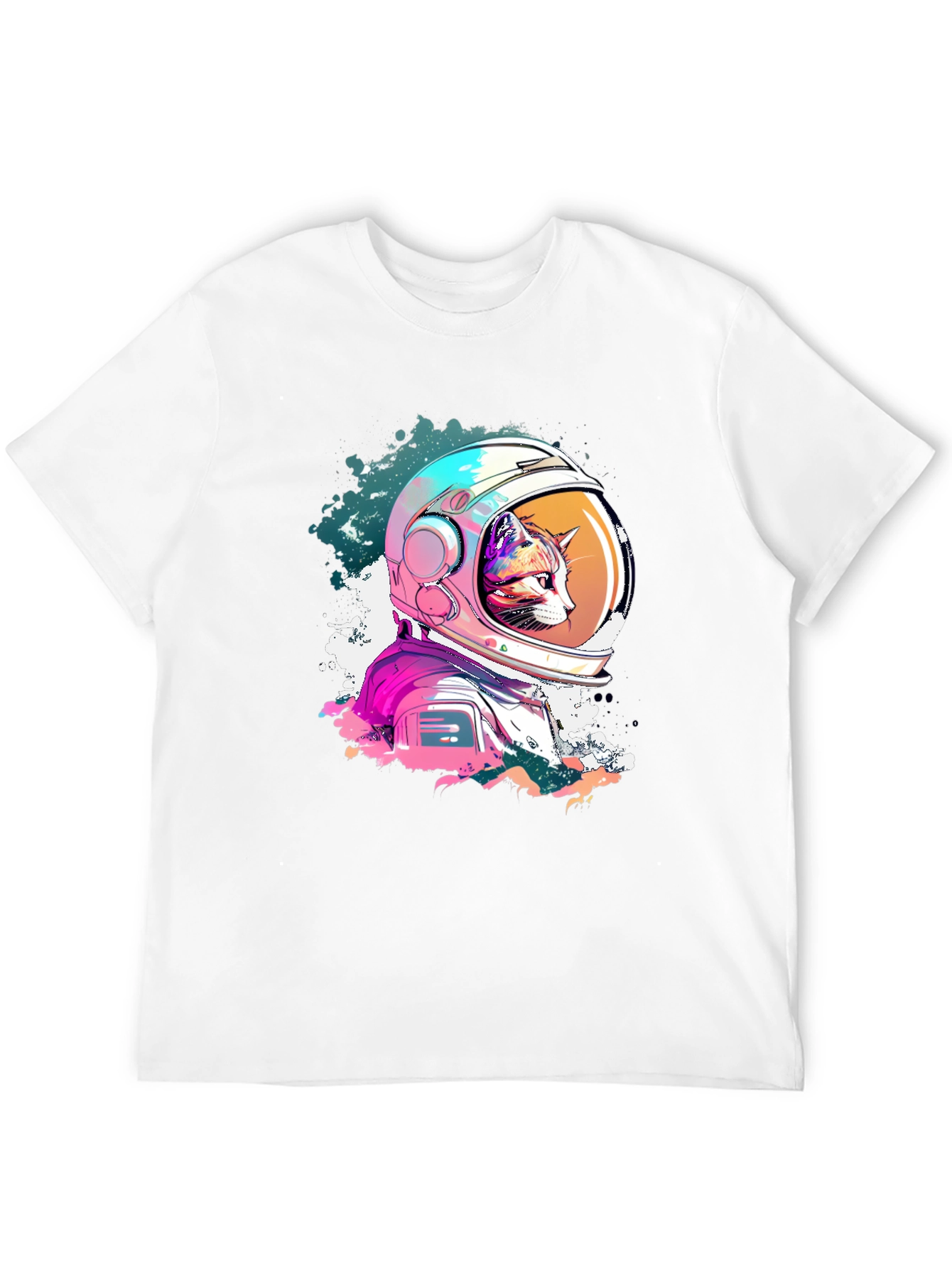 Cool Cat Astronaut Graphic T-Shirt