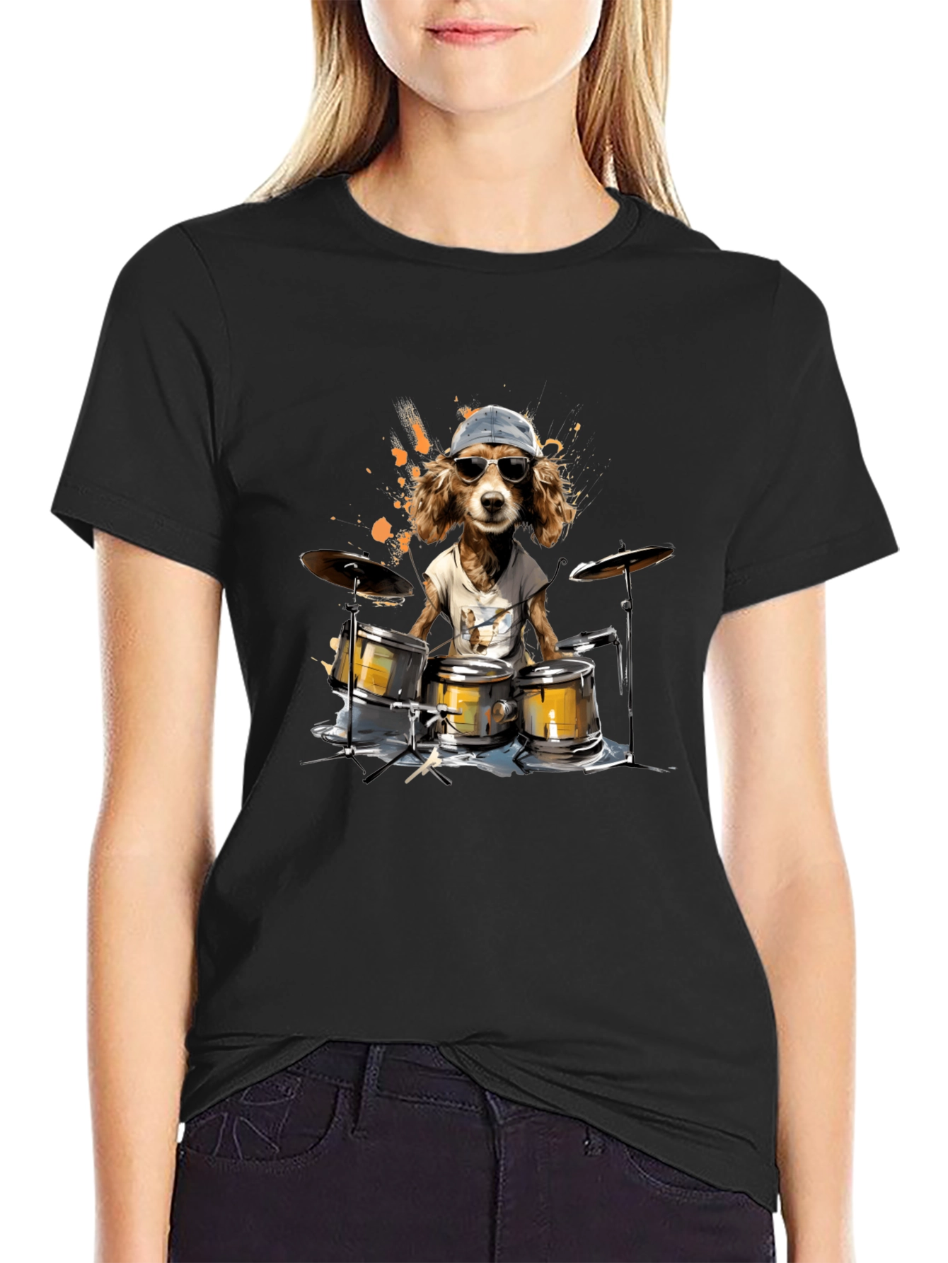 Dog Drummer T-Shirt - Cool Canine Beats!