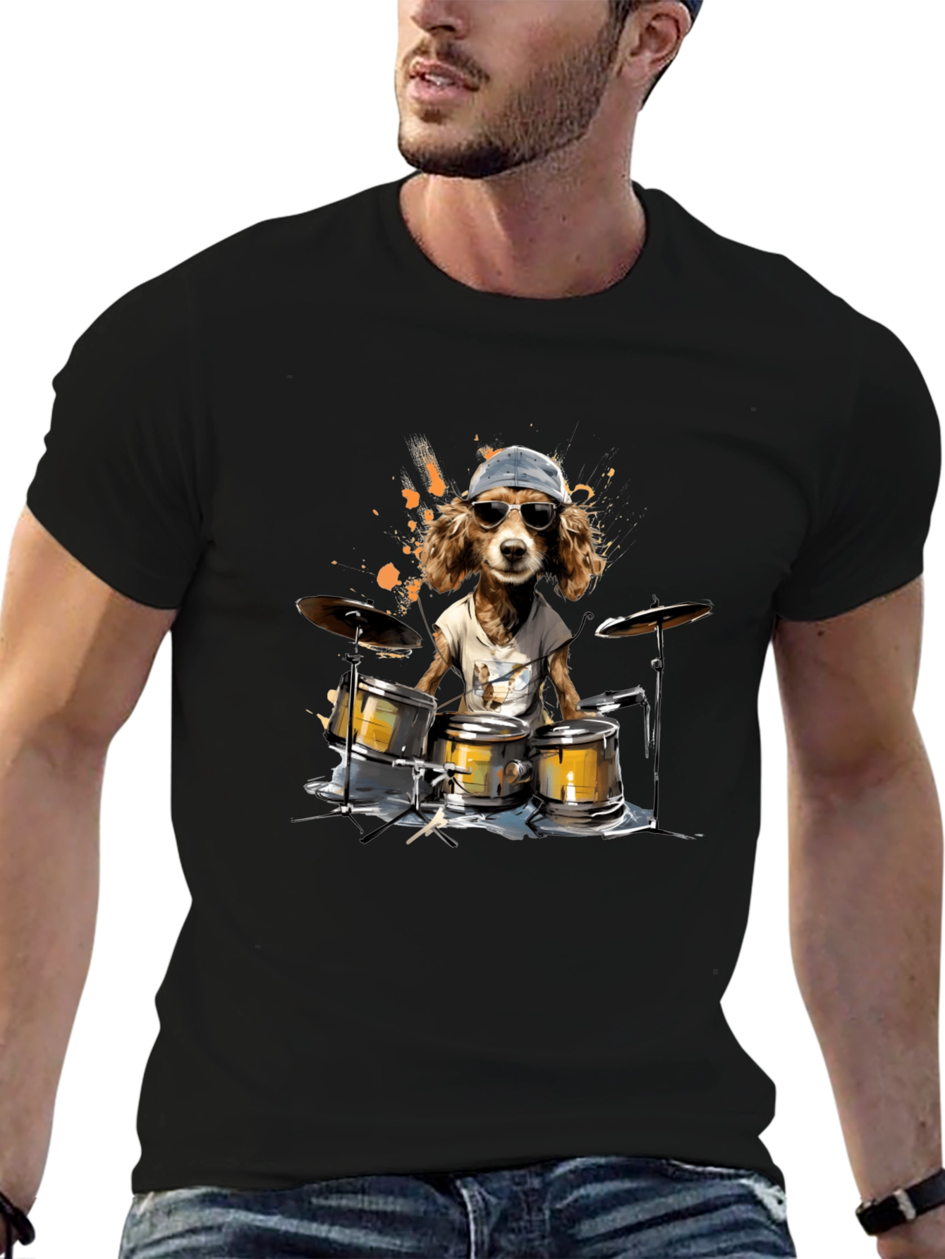 Dog Drummer T-Shirt - Cool Canine Beats!