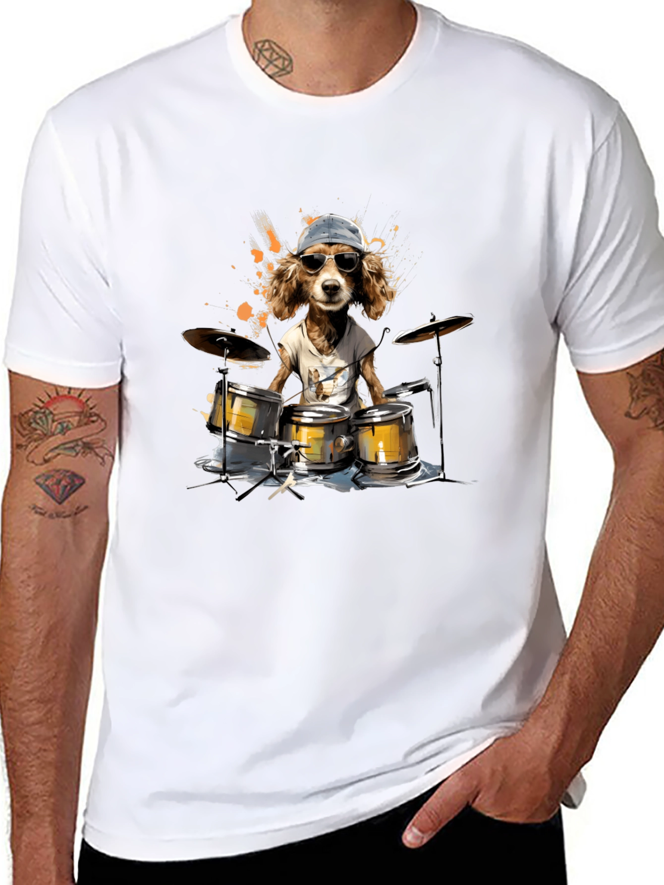 Dog Drummer T-Shirt - Cool Canine Beats!