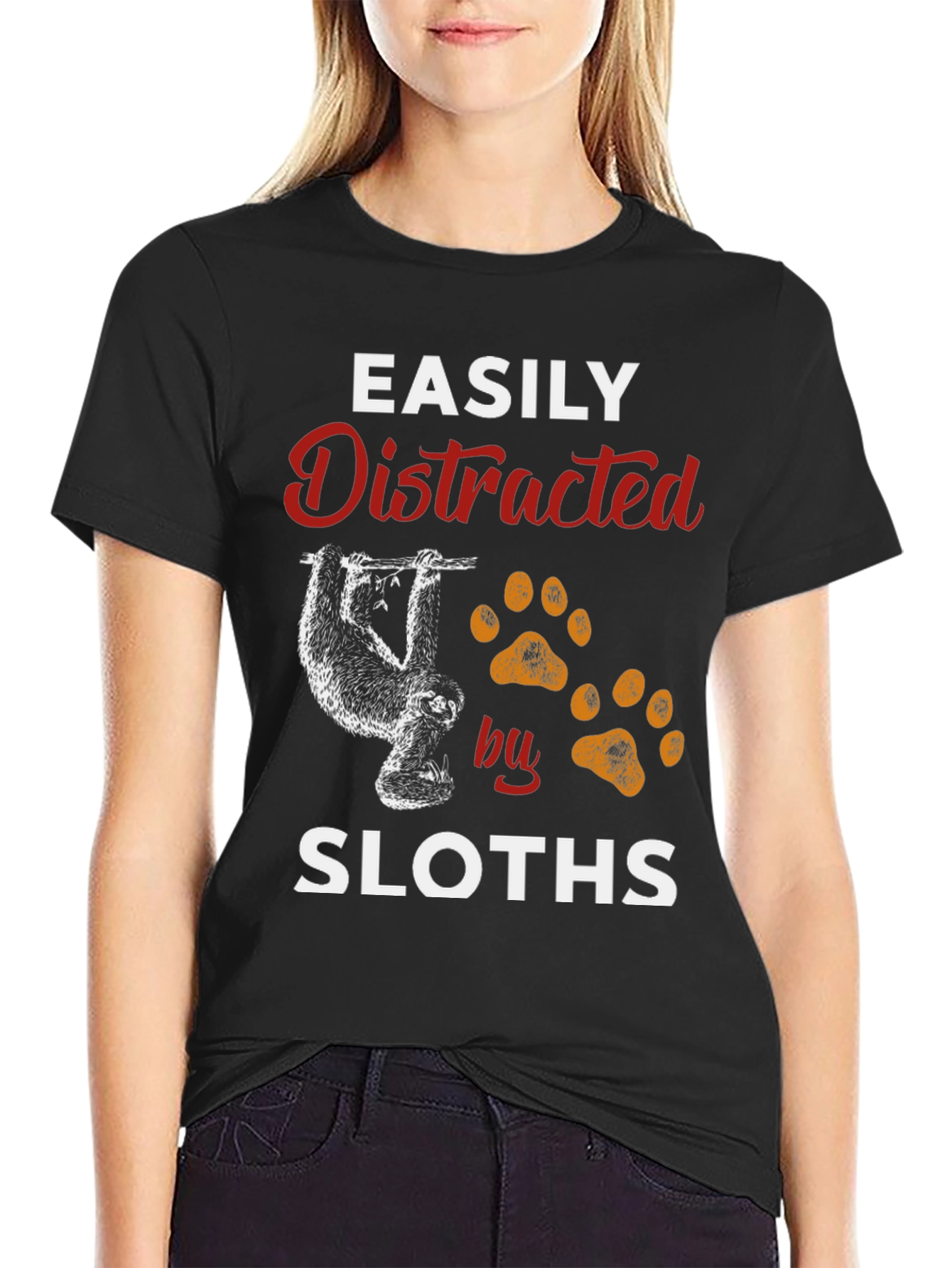 Easily Distracted by Sloths Graphic T-Shirt