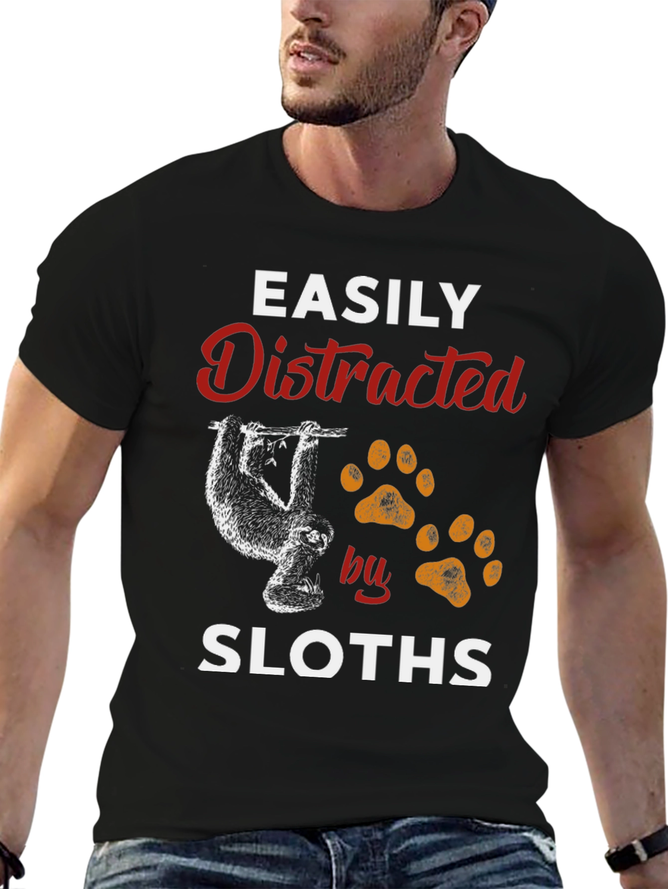 Easily Distracted by Sloths Graphic T-Shirt