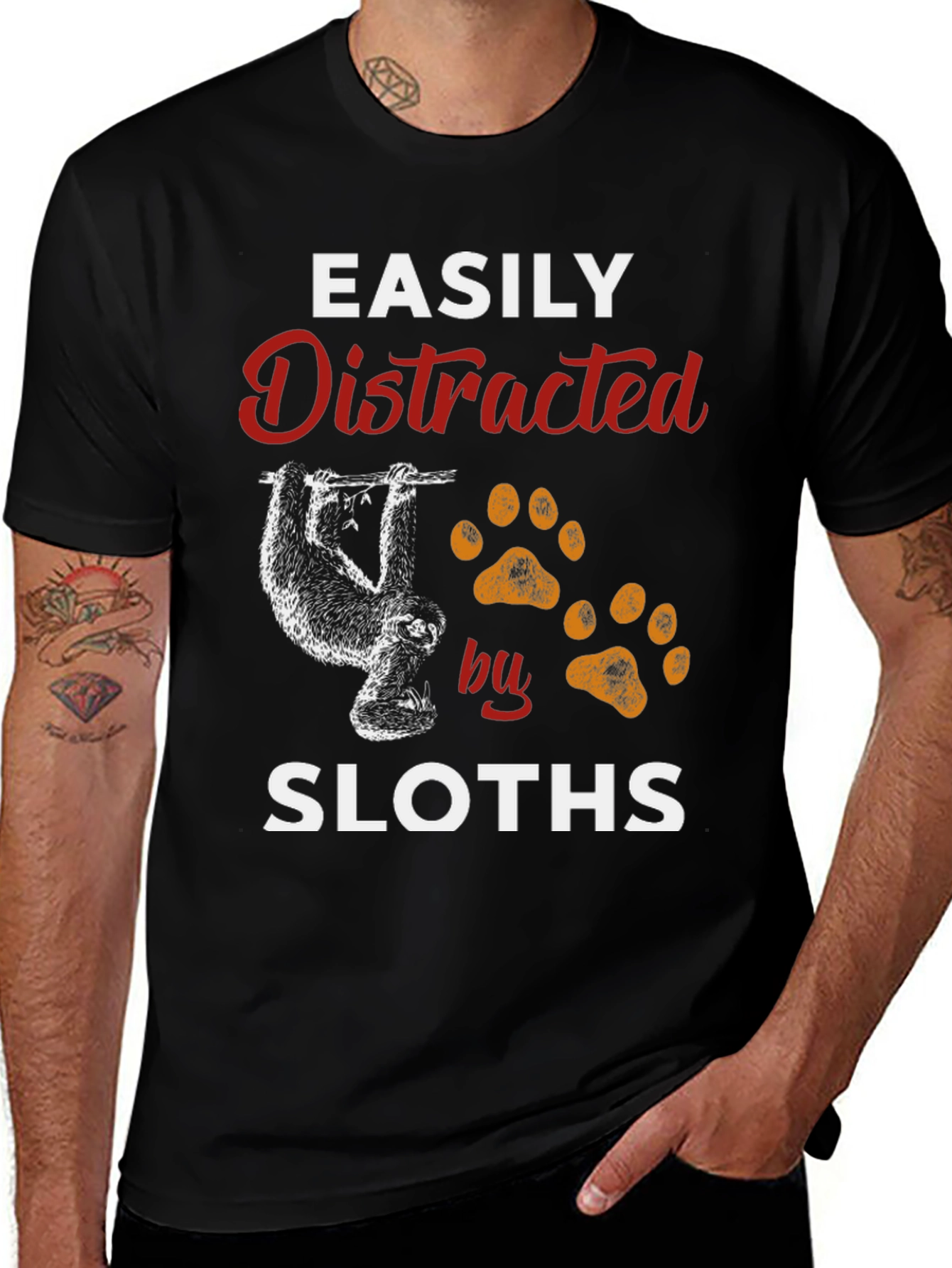 Easily Distracted by Sloths Graphic T-Shirt