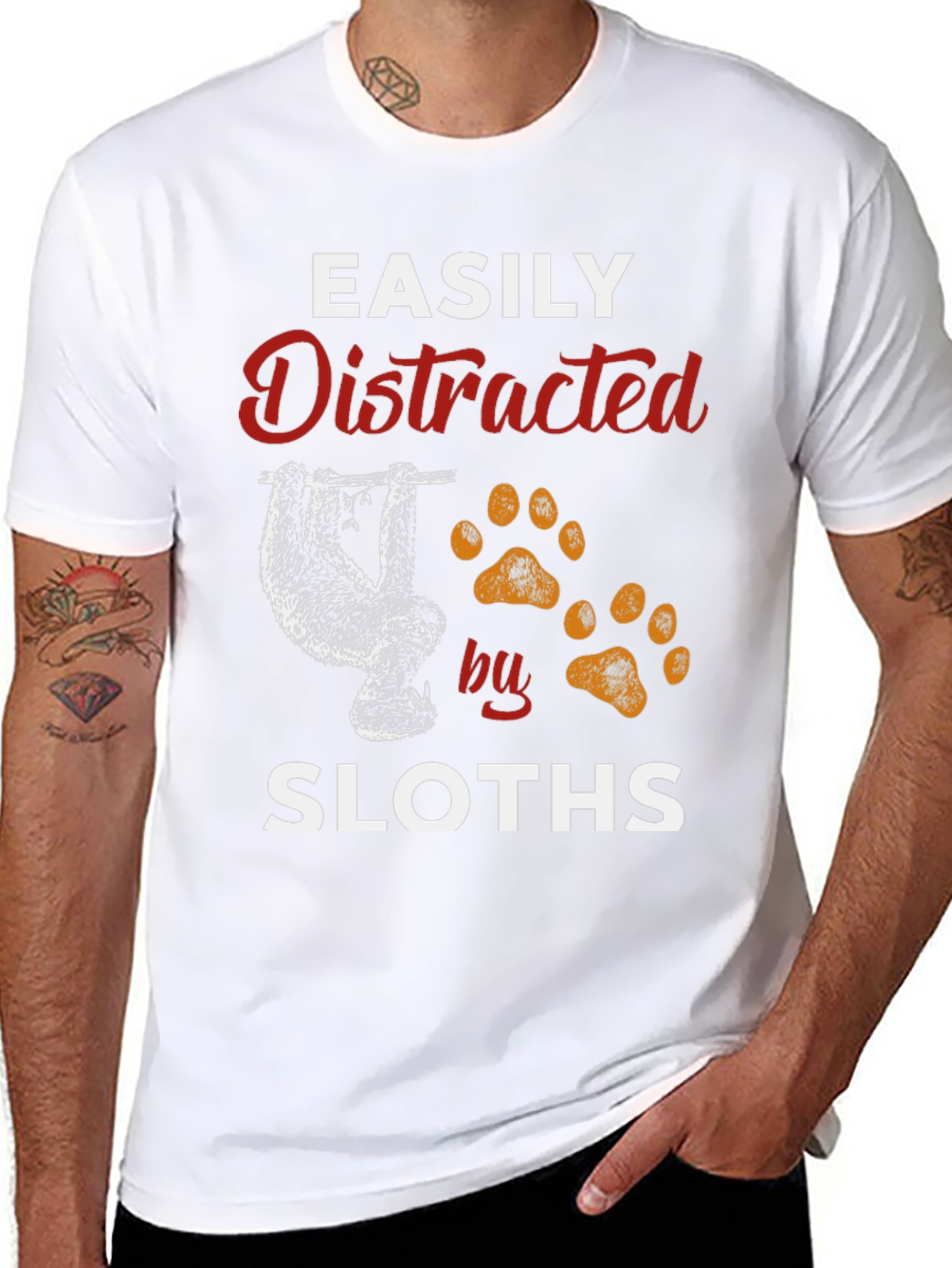 Easily Distracted by Sloths Graphic T-Shirt