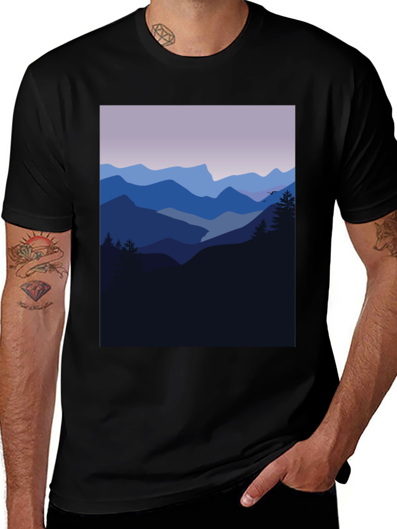 Mountain Vista Graphic Tee - Black
