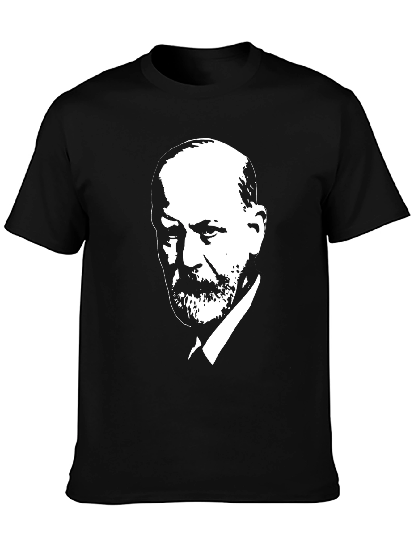 Freud Portrait Graphic Tee - Black Cotton T-Shirt