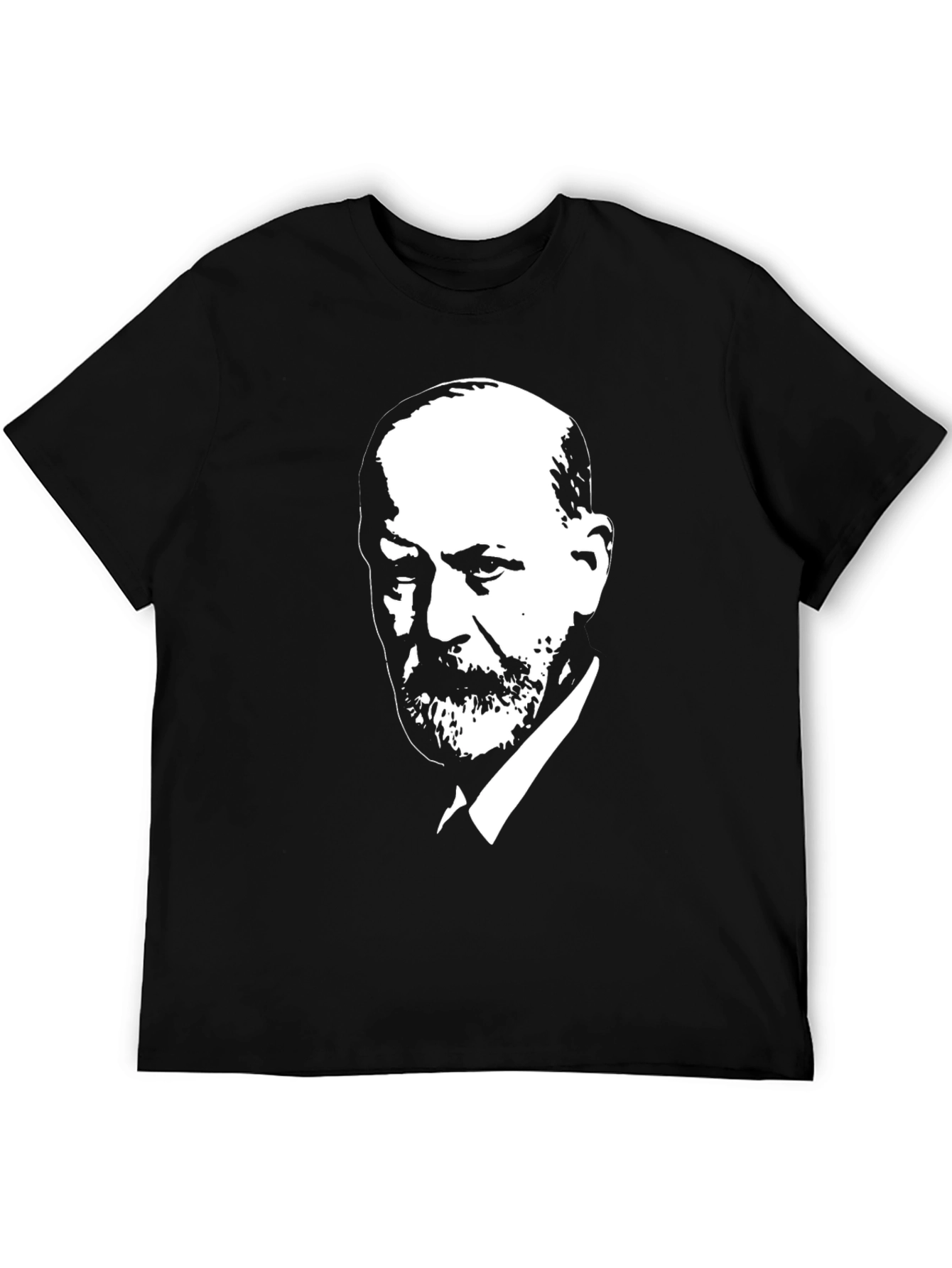 Freud Portrait Graphic Tee - Black Cotton T-Shirt