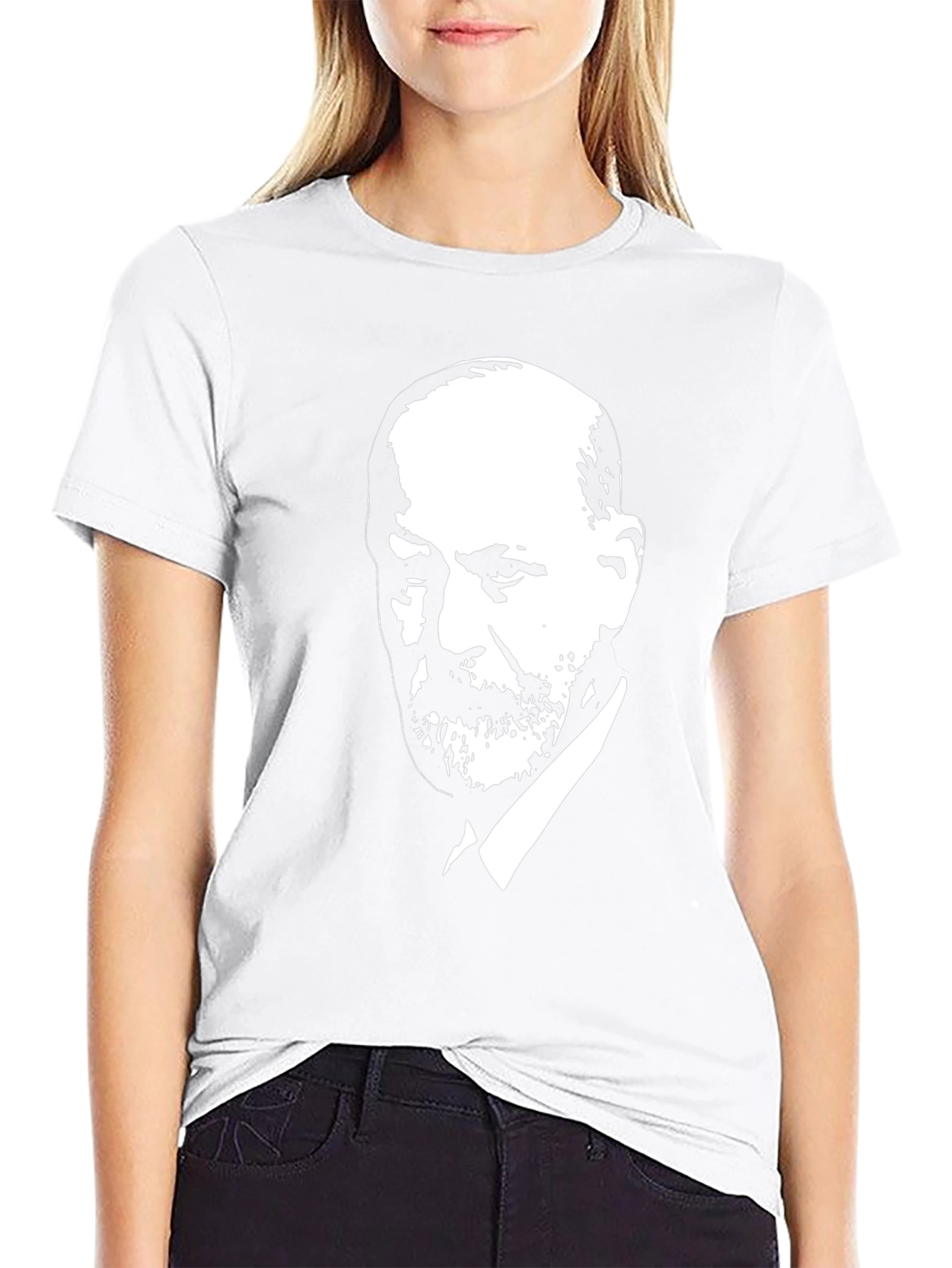 Freud Portrait Graphic Tee - Black Cotton T-Shirt