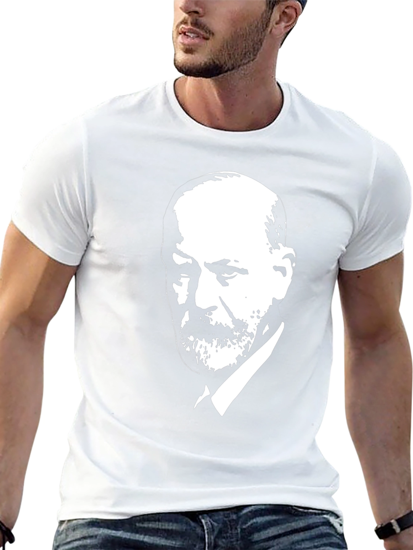 Freud Portrait Graphic Tee - Black Cotton T-Shirt