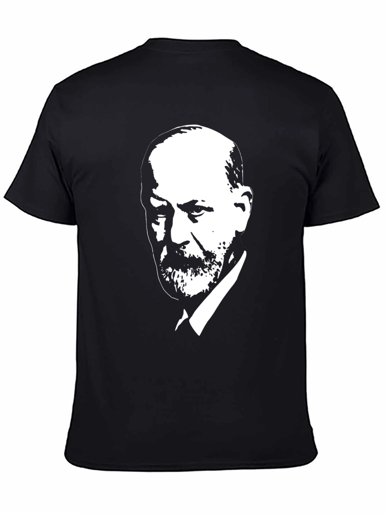 Freud Portrait Graphic Tee - Black Cotton T-Shirt