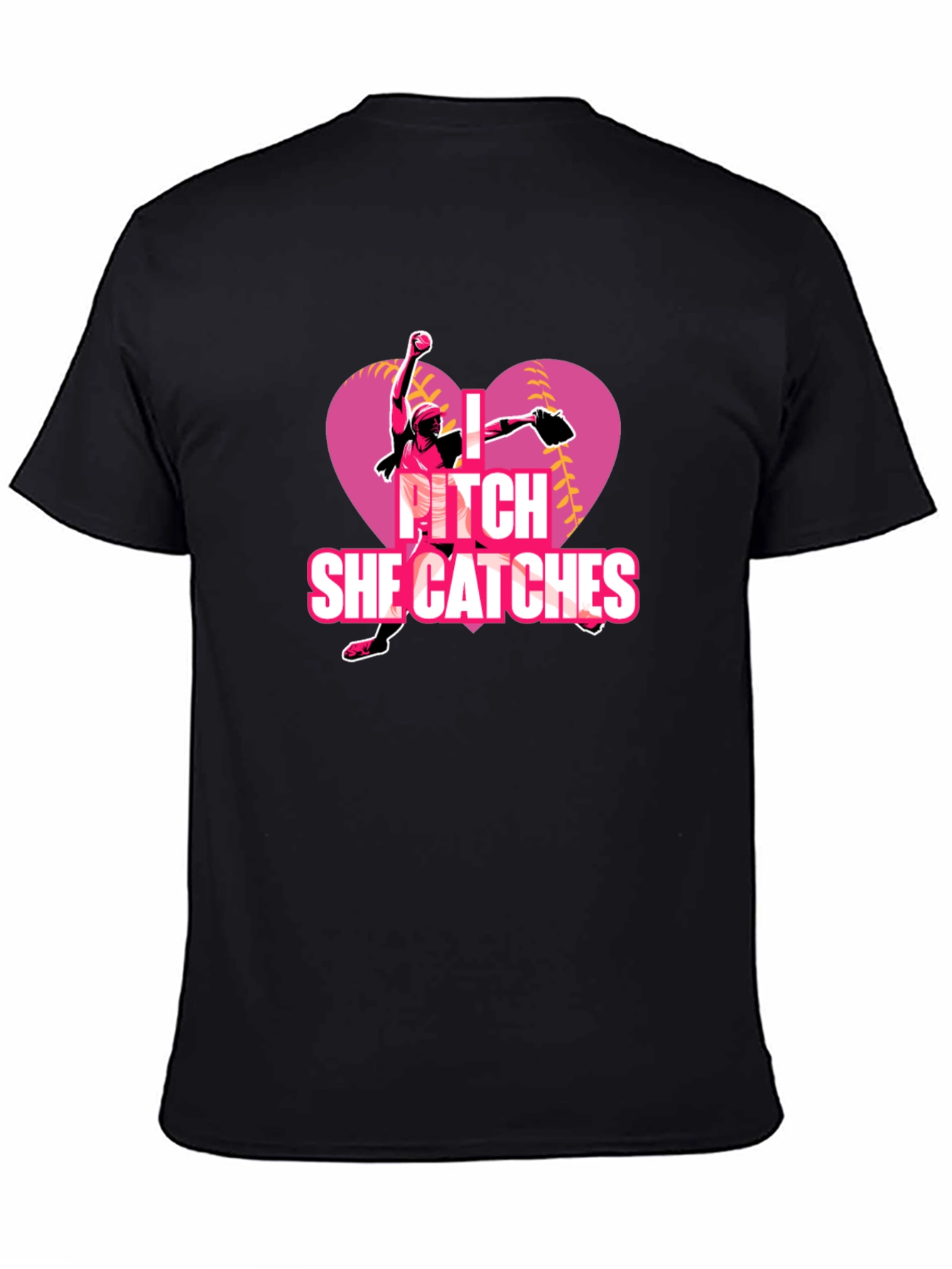 I Pitch She Catches Softball T-Shirt