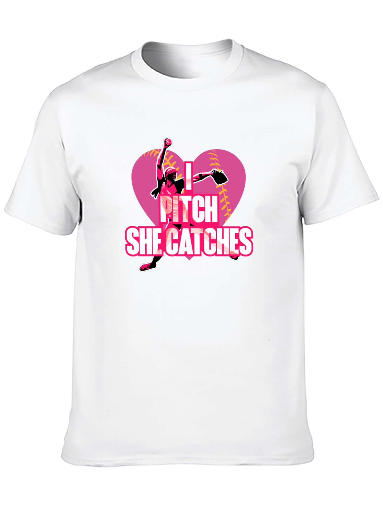 I Pitch She Catches Softball T-Shirt