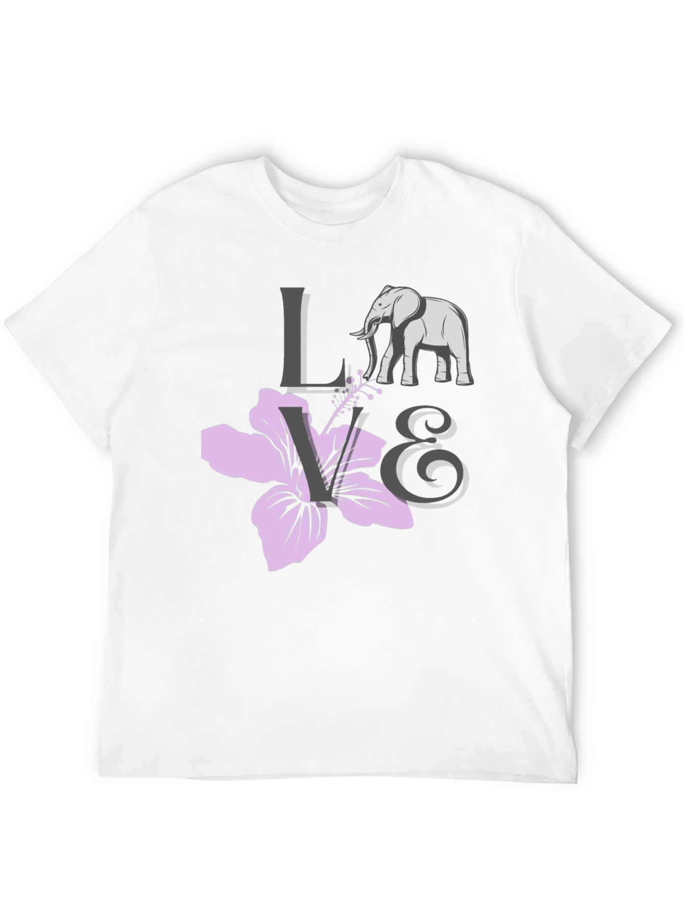Love Elephants Black Graphic Tee