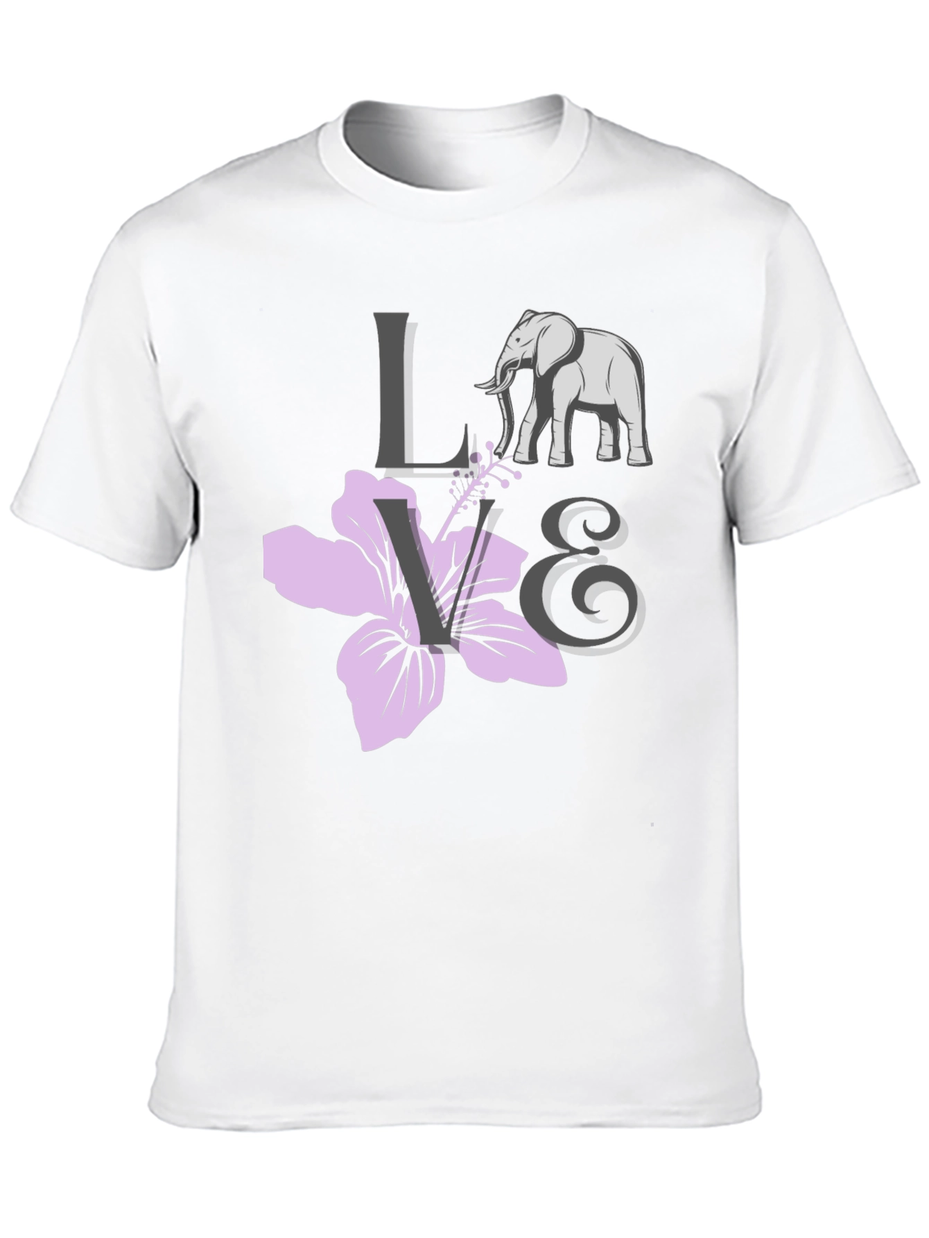 Love Elephants Black Graphic Tee