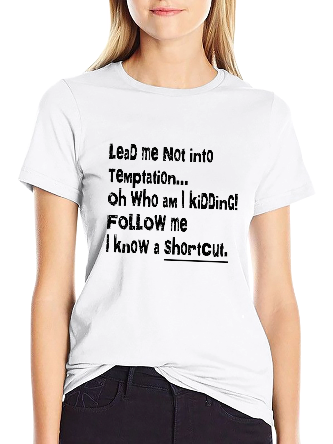 Funny Lead Me Not Graphic Tee